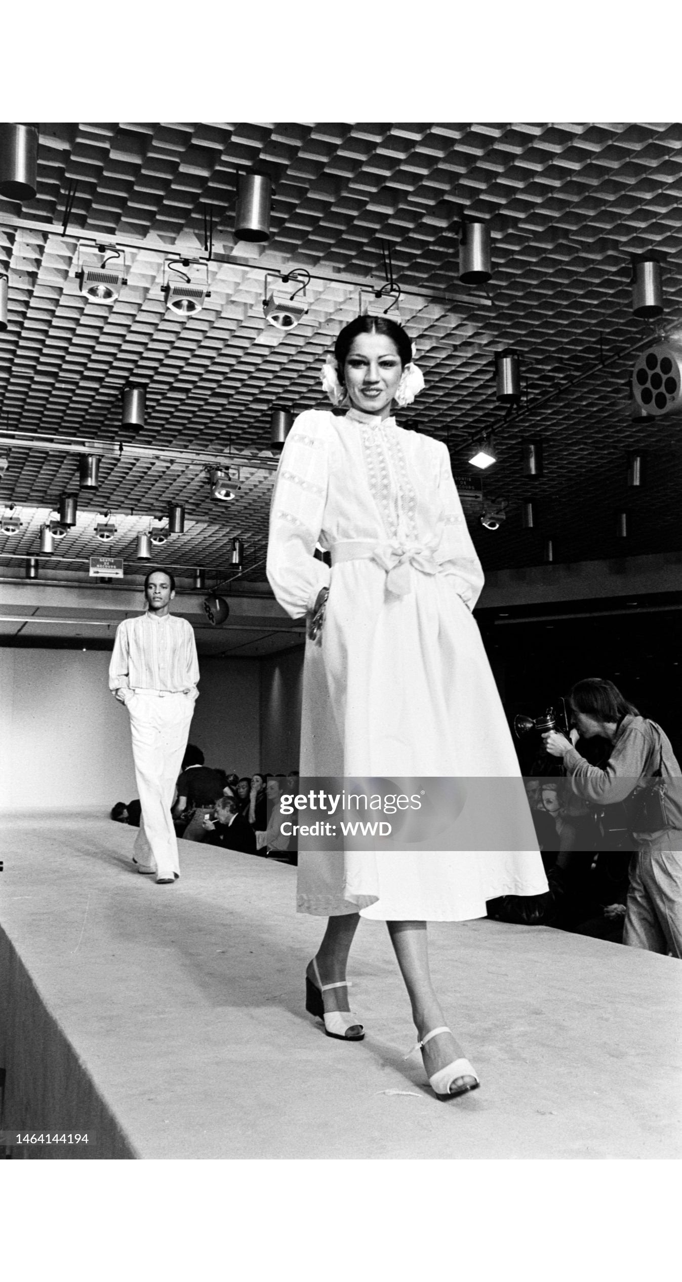1977 S/S Ad Campaign White Eyelet Cotton Peasant Blouse