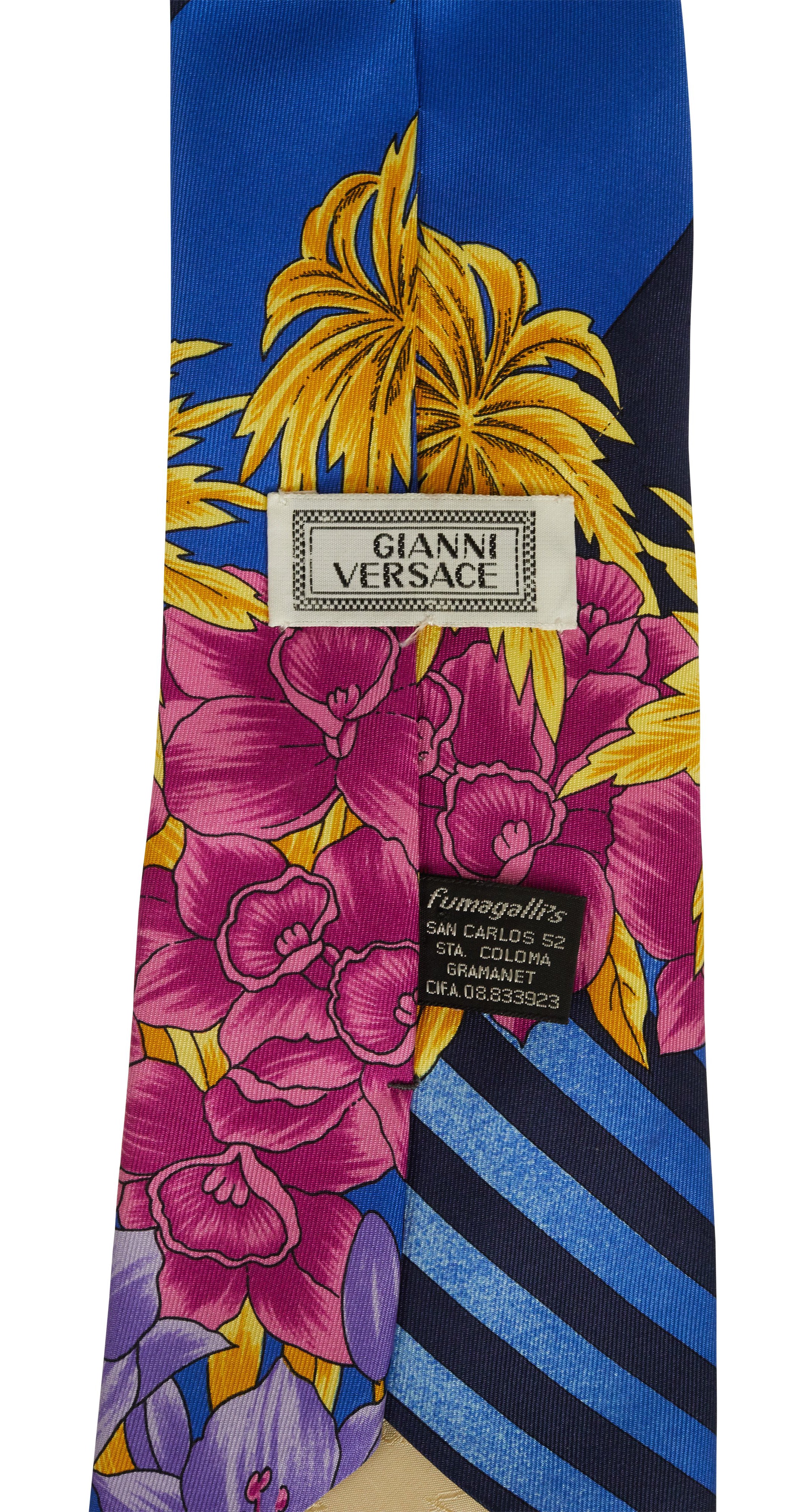 1980s Floral & Polka-Dot Silk Men's Neck Tie