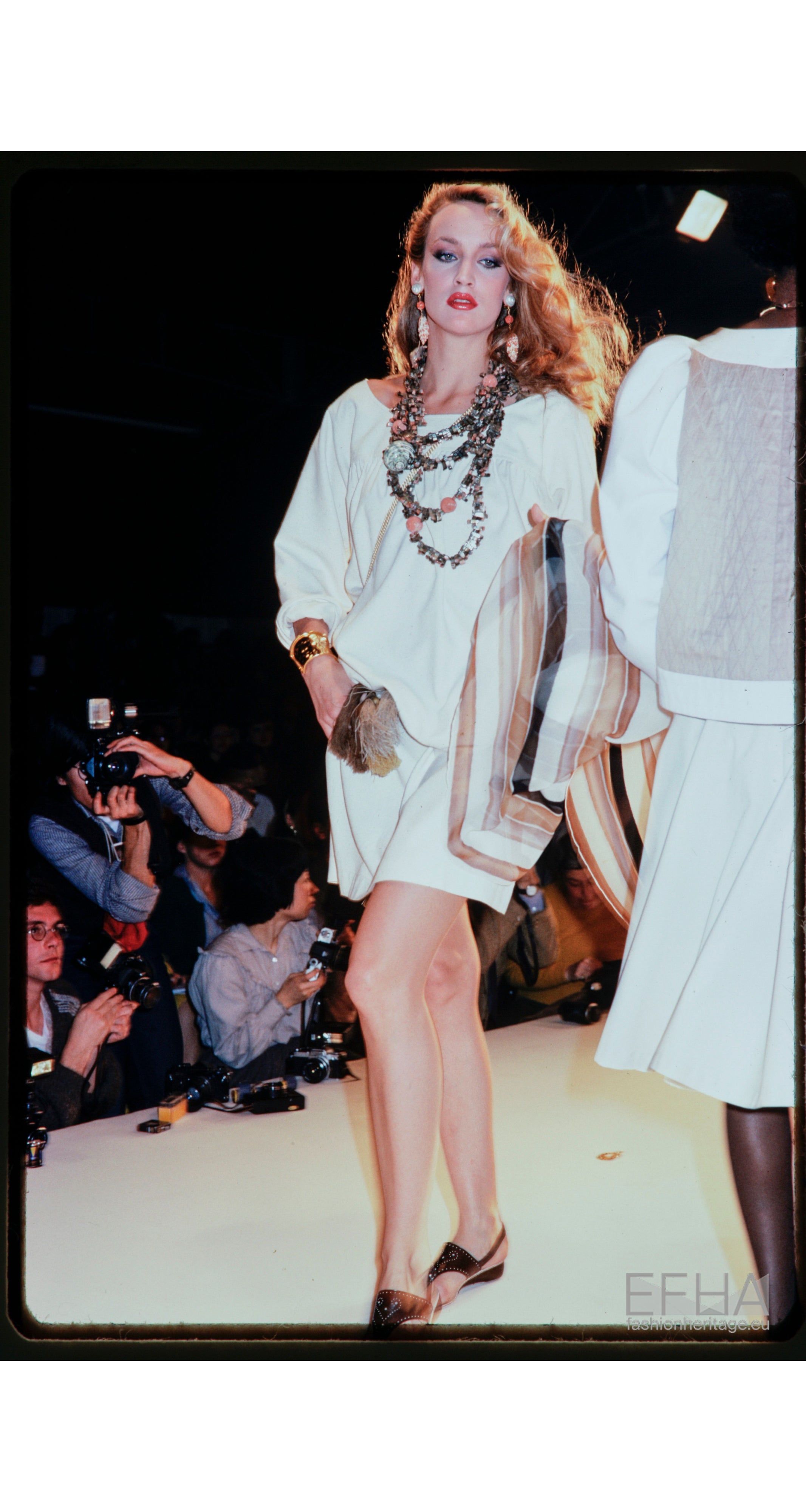 1980 S/S Runway Striped Black Chiffon Shawl