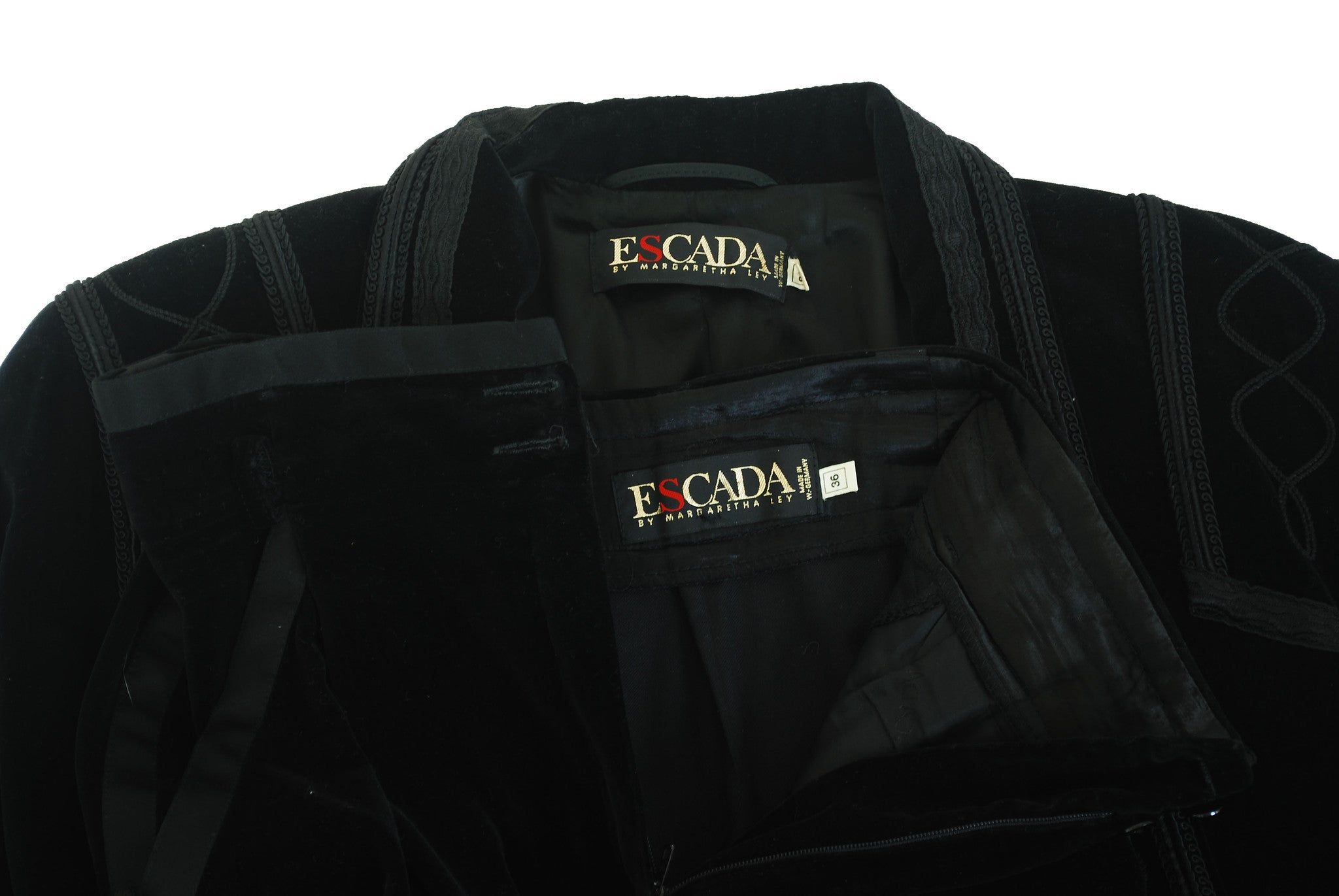 1980s Matador Black Velvet Pant Suit