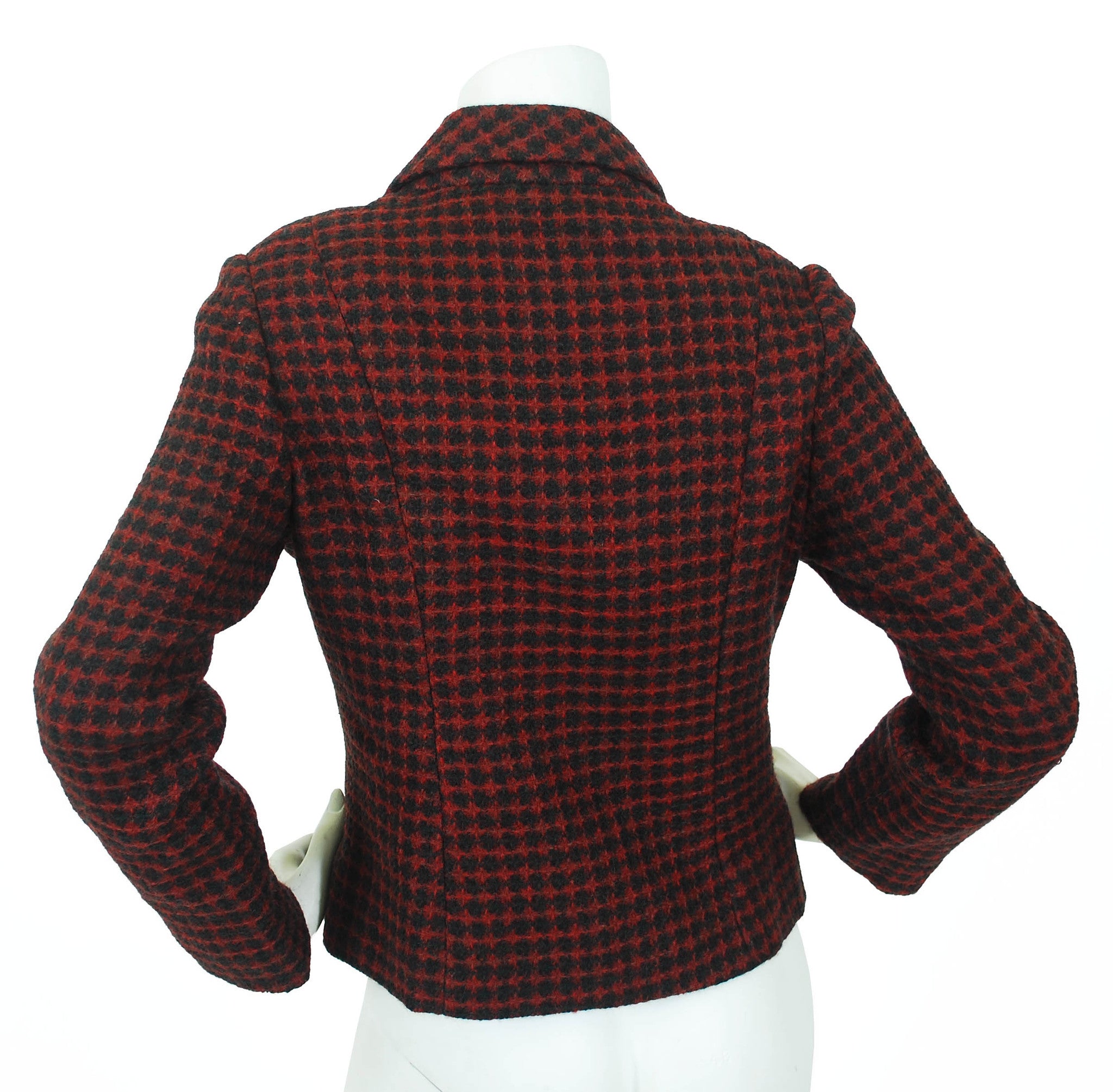 Early 1960s Red & Black Checkered Wool Jacket