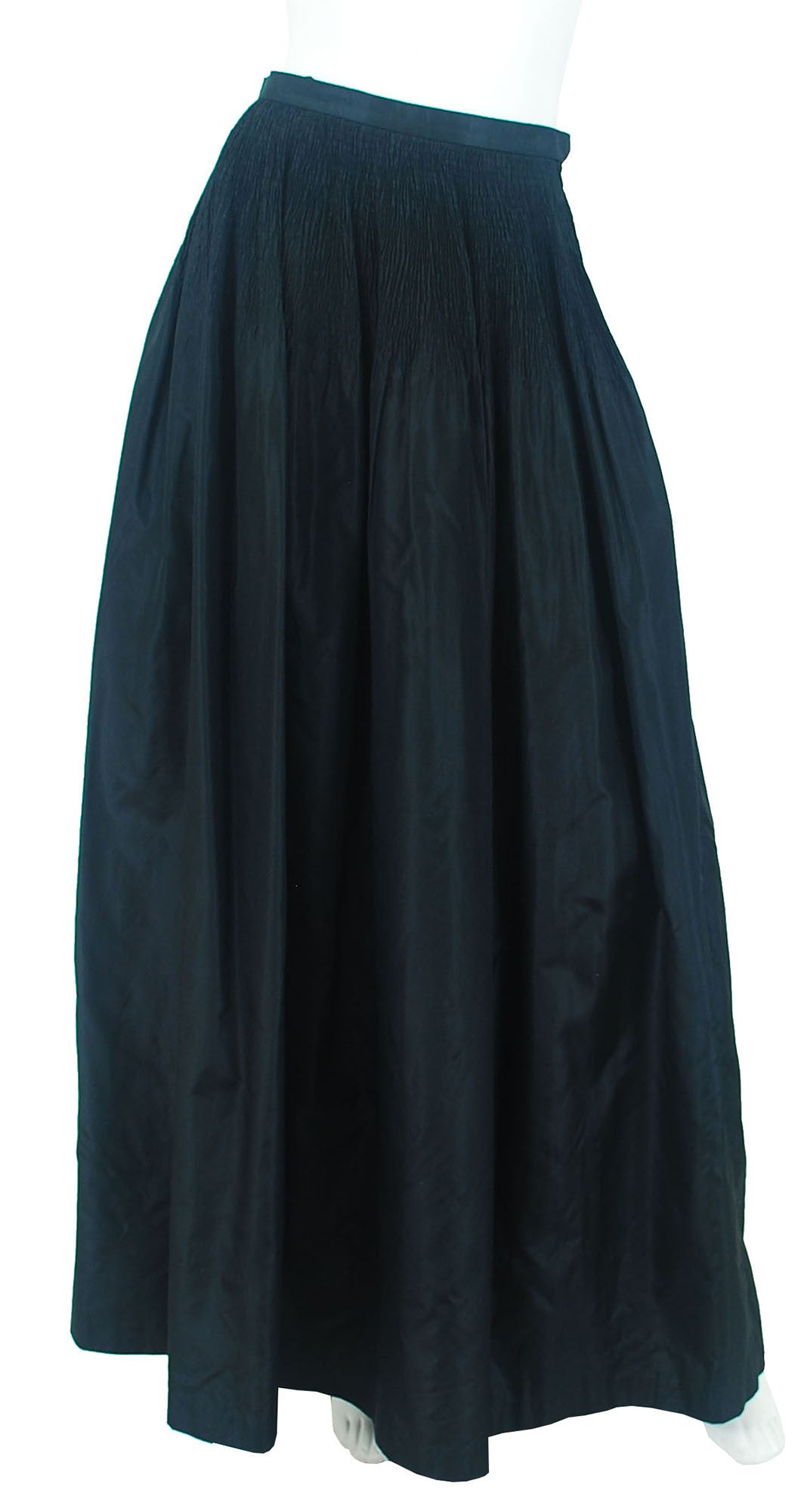 1970s Black Silk Taffeta Evening Skirt