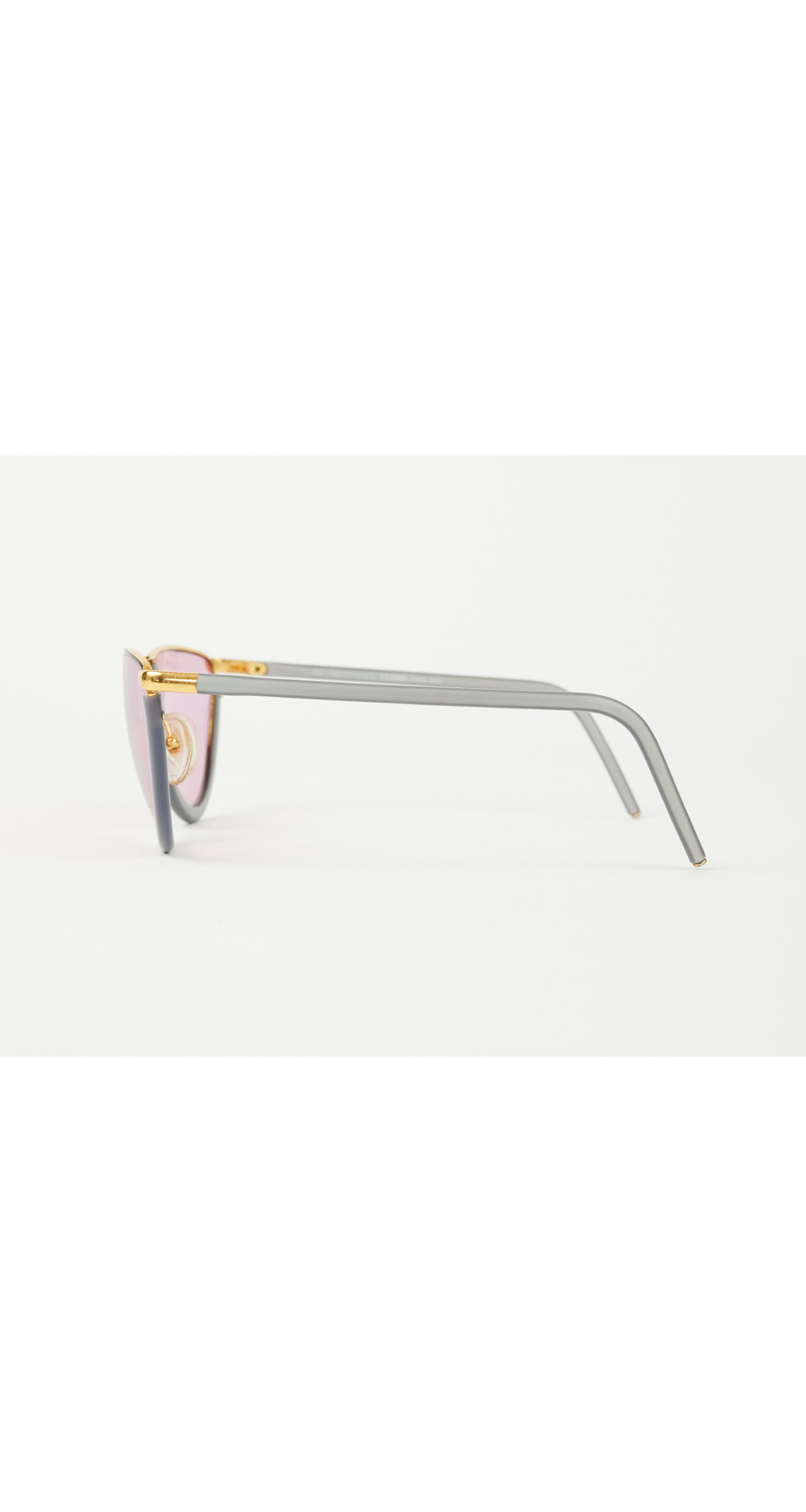 1980s GFF 9 Gray & Gold Half Moon Sunglasses