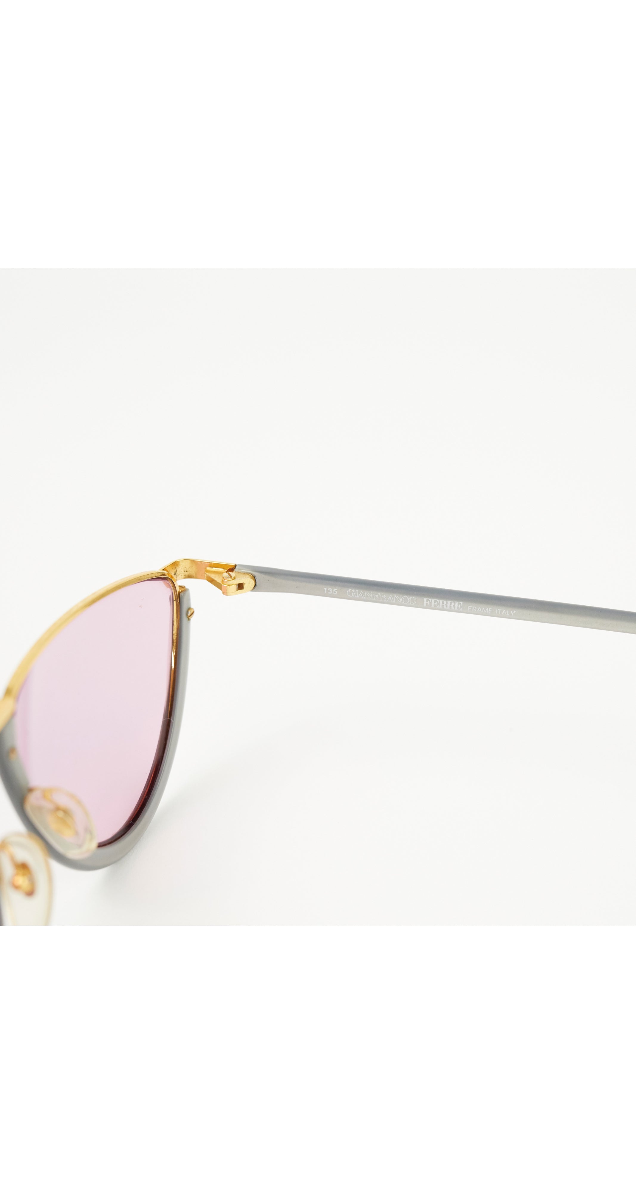 1980s GFF 9 Gray & Gold Half Moon Sunglasses