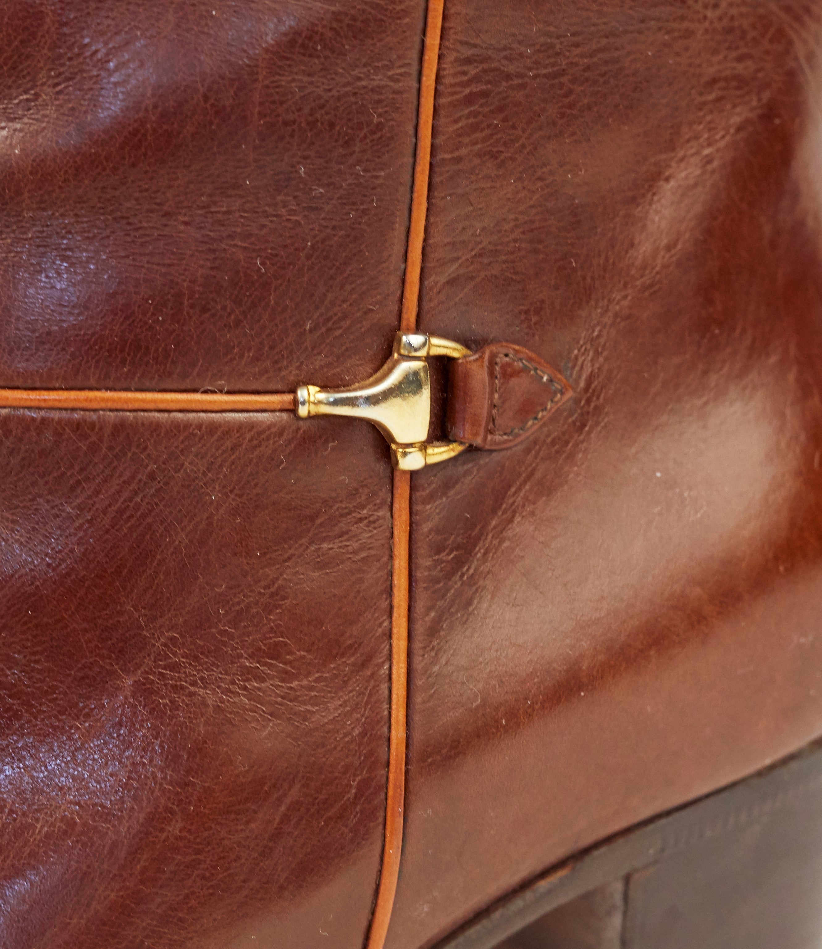 1970s Horsebit Brown Leather Wood Stacked Heel Boots