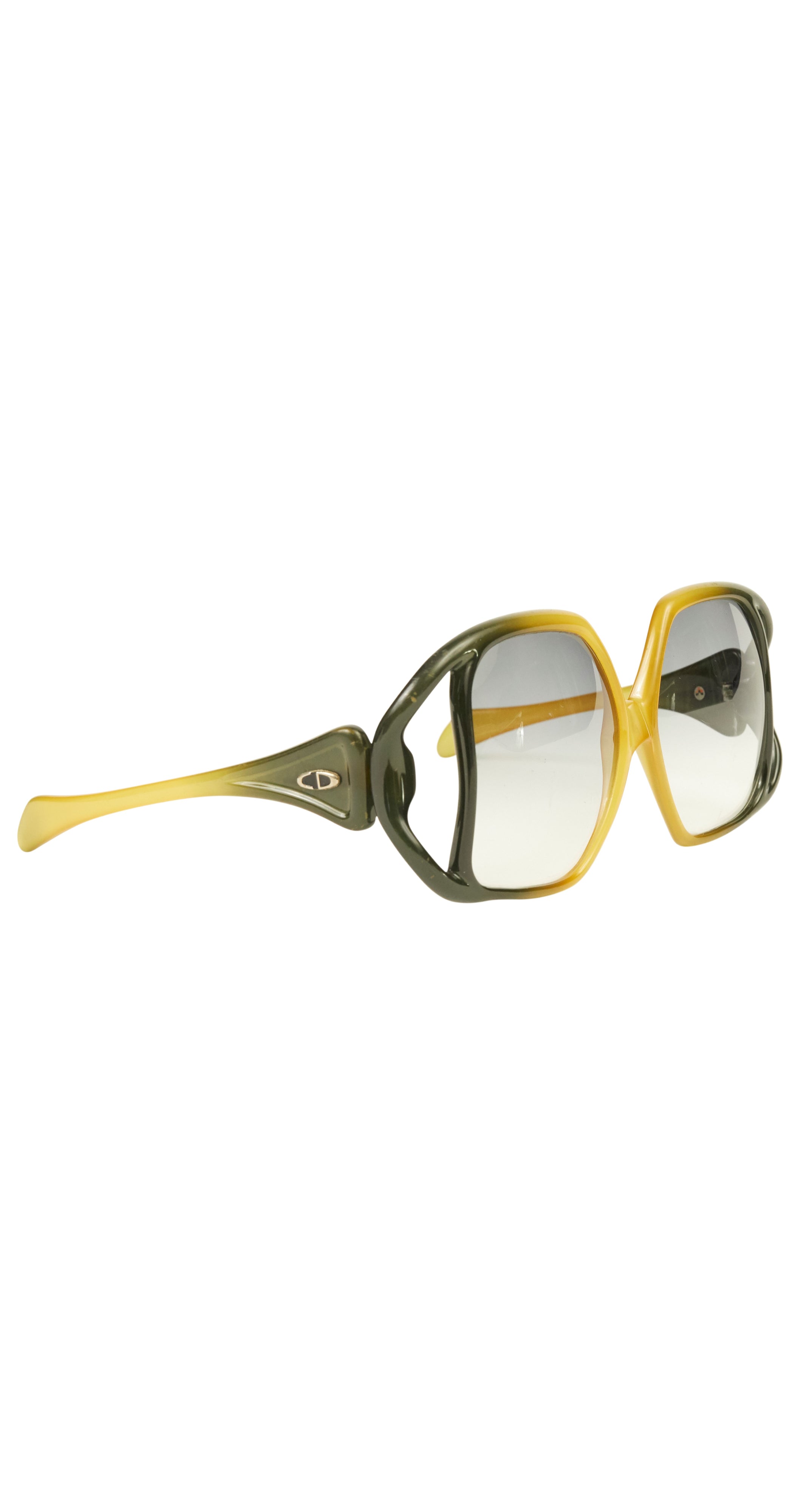 1973 Documented Optyl D02 Oversized Gradient Cut-Out Sunglasses