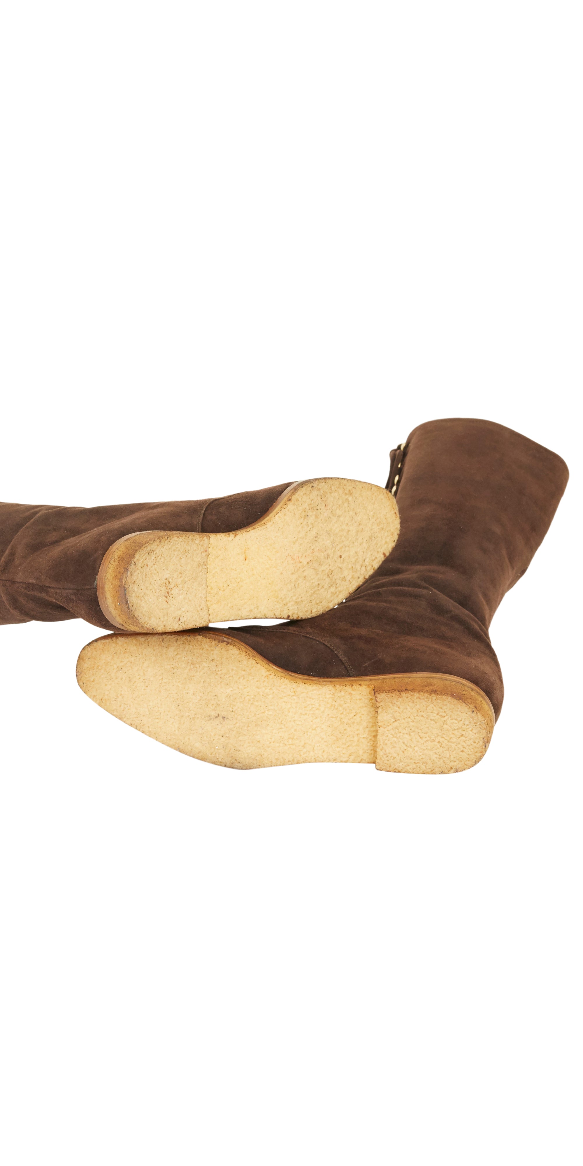 1990s Brown Suede Lace-Up Riding Boots