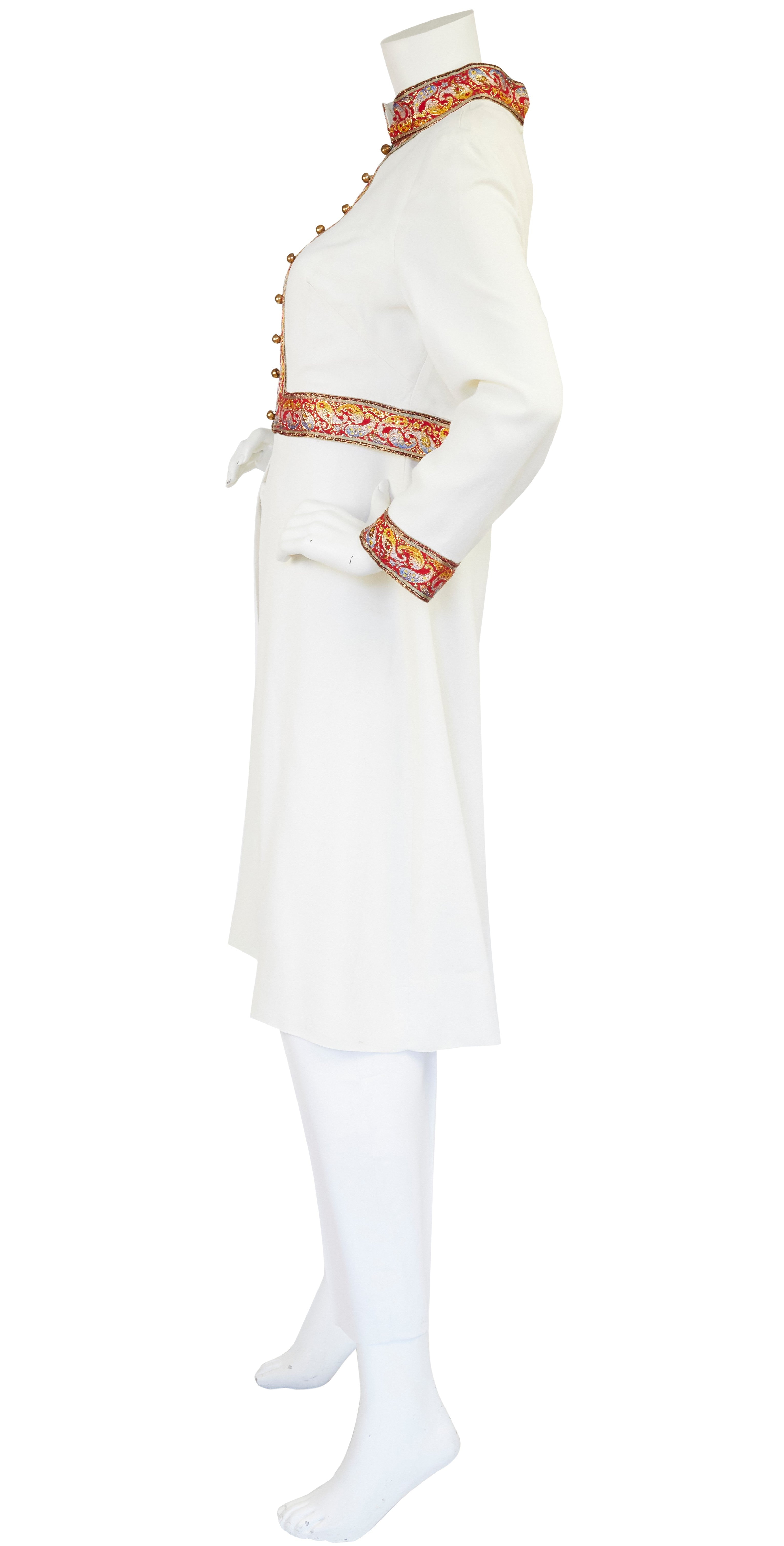 1960s Metallic Paisley & White Crepe Outfit