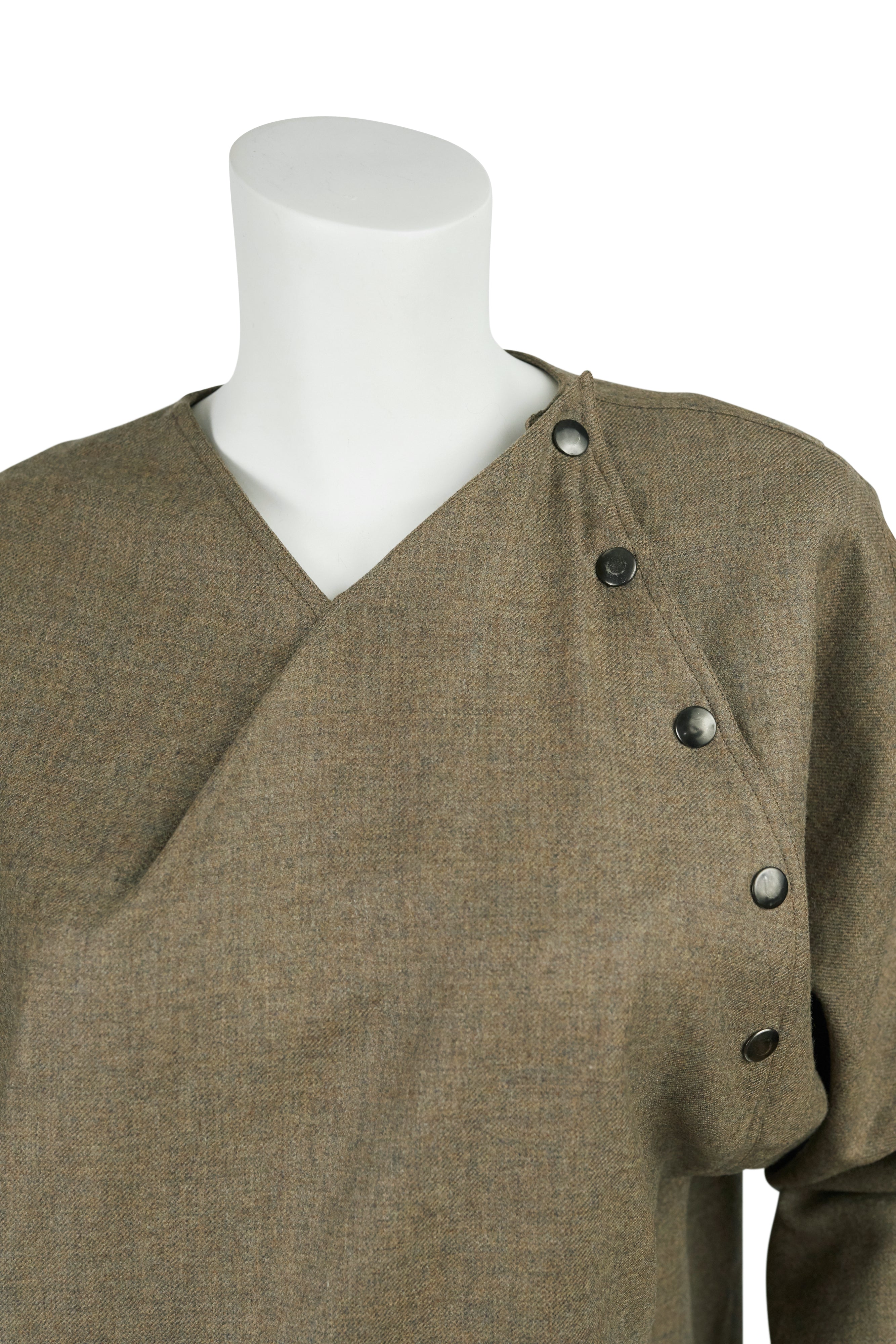 1980s Earth Tone Wool Sack Dress