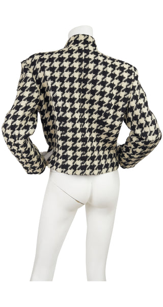 Moschino 1980s Cheap and Chic Question Mark Wool Houndstooth