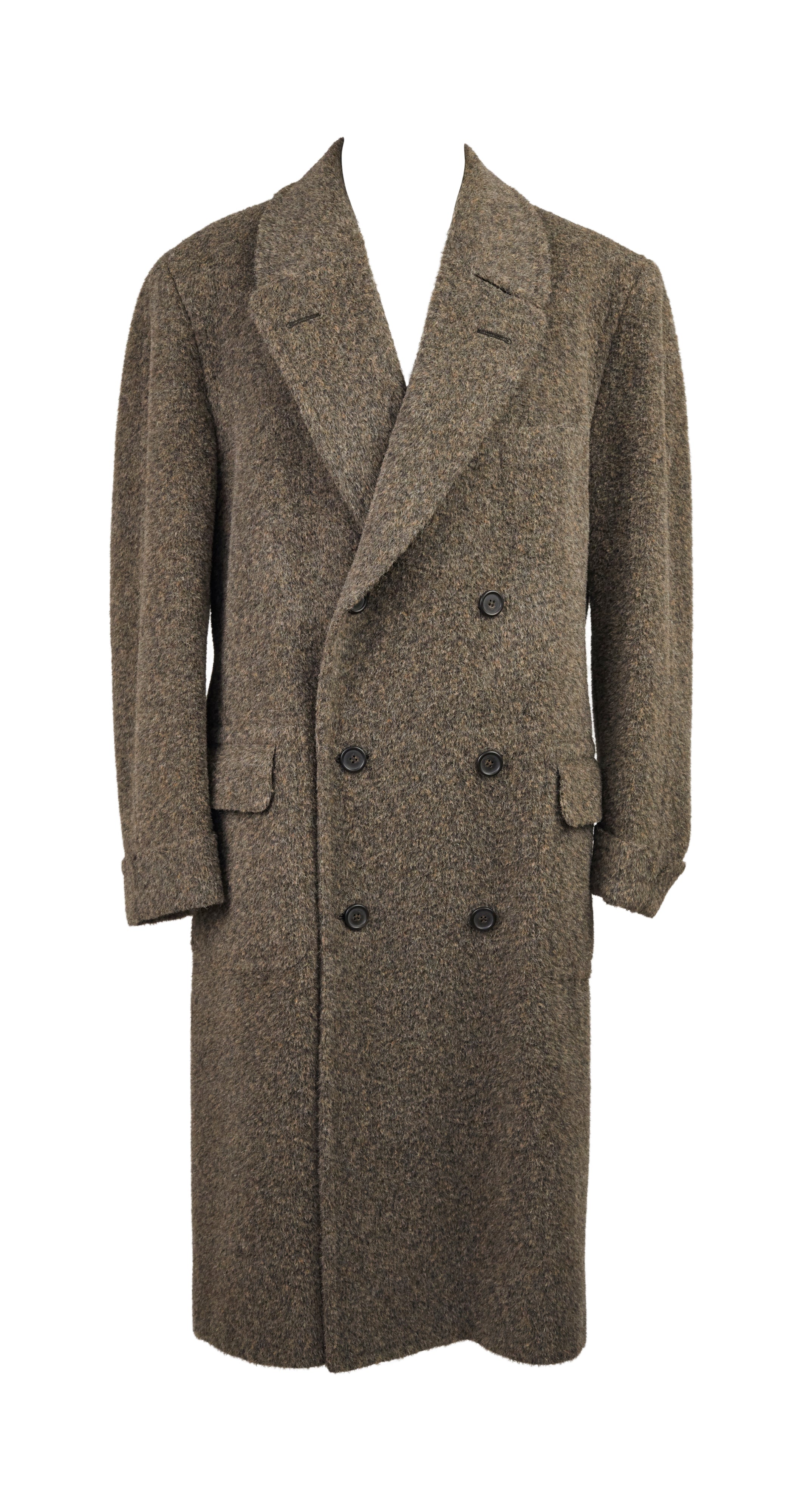1980s Men's Alpaca Double-Breasted Overcoat