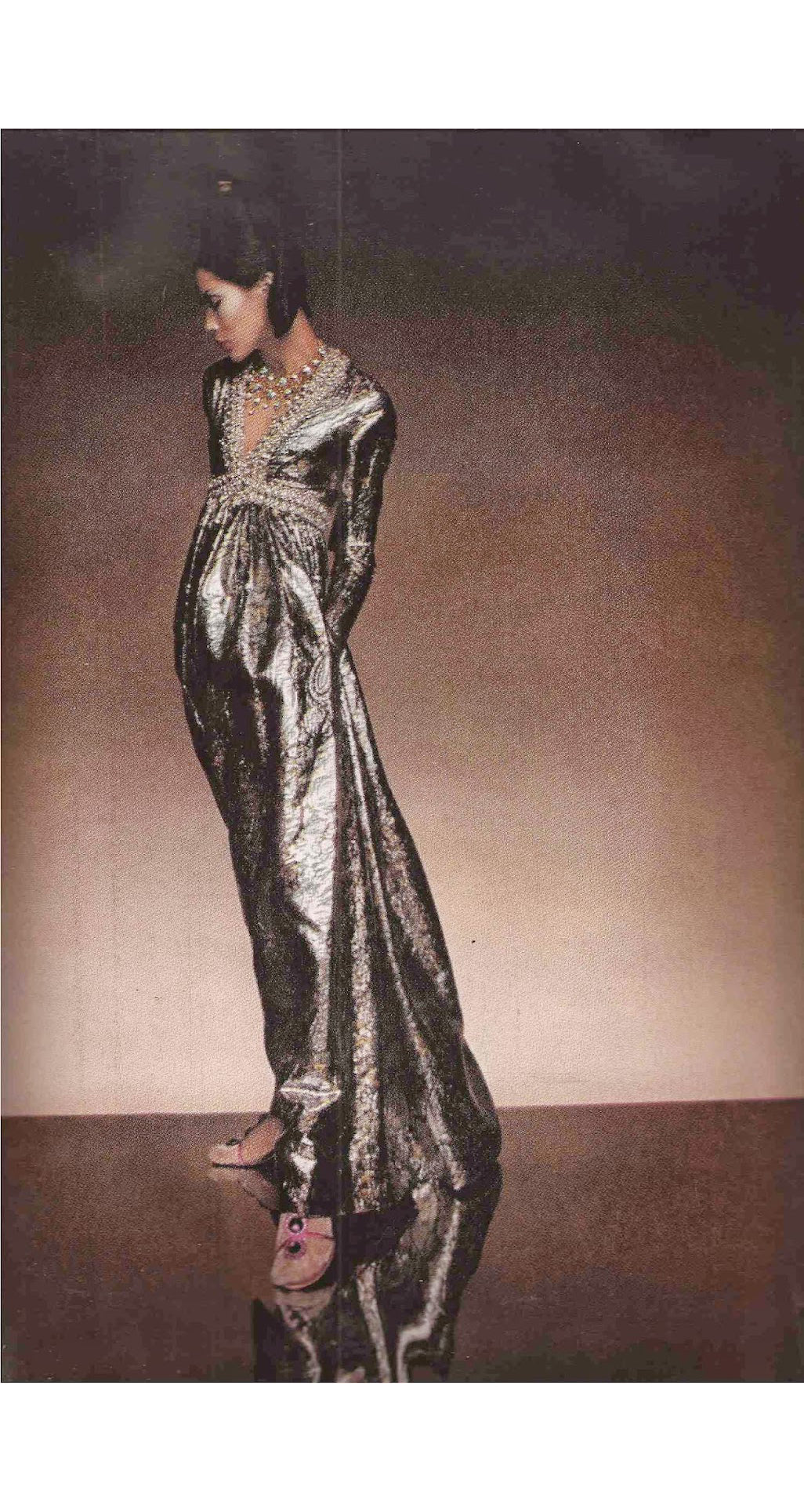 1968 Documented Paisley Silk & Lurex Gown