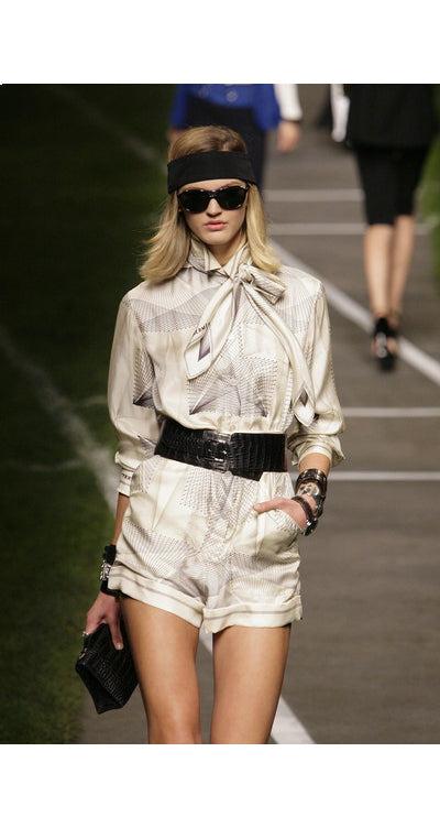 2010 S/S Geometric Silk & Striped Cotton Cardigan