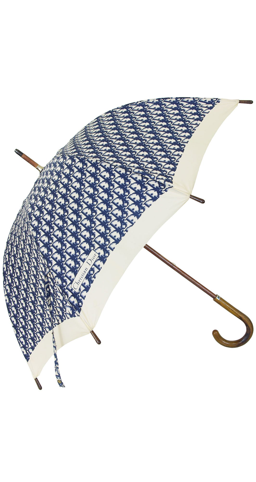 c.1979 Gia Carangi Ad Campaign Navy Monogram Umbrella