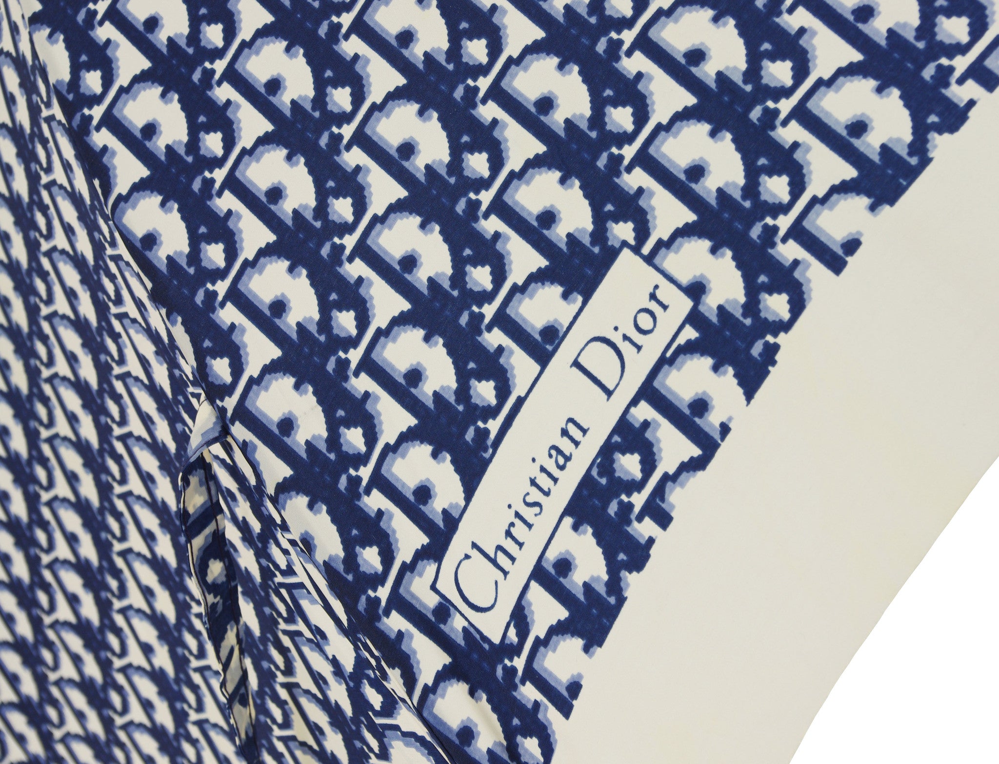 c.1979 Gia Carangi Ad Campaign Navy Monogram Umbrella