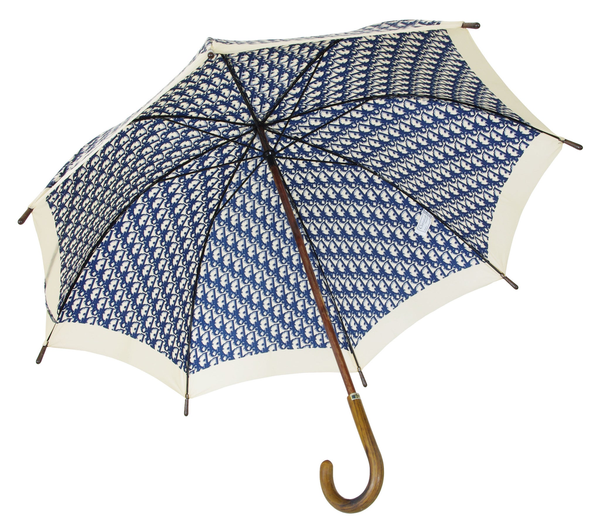 c.1979 Gia Carangi Ad Campaign Navy Monogram Umbrella