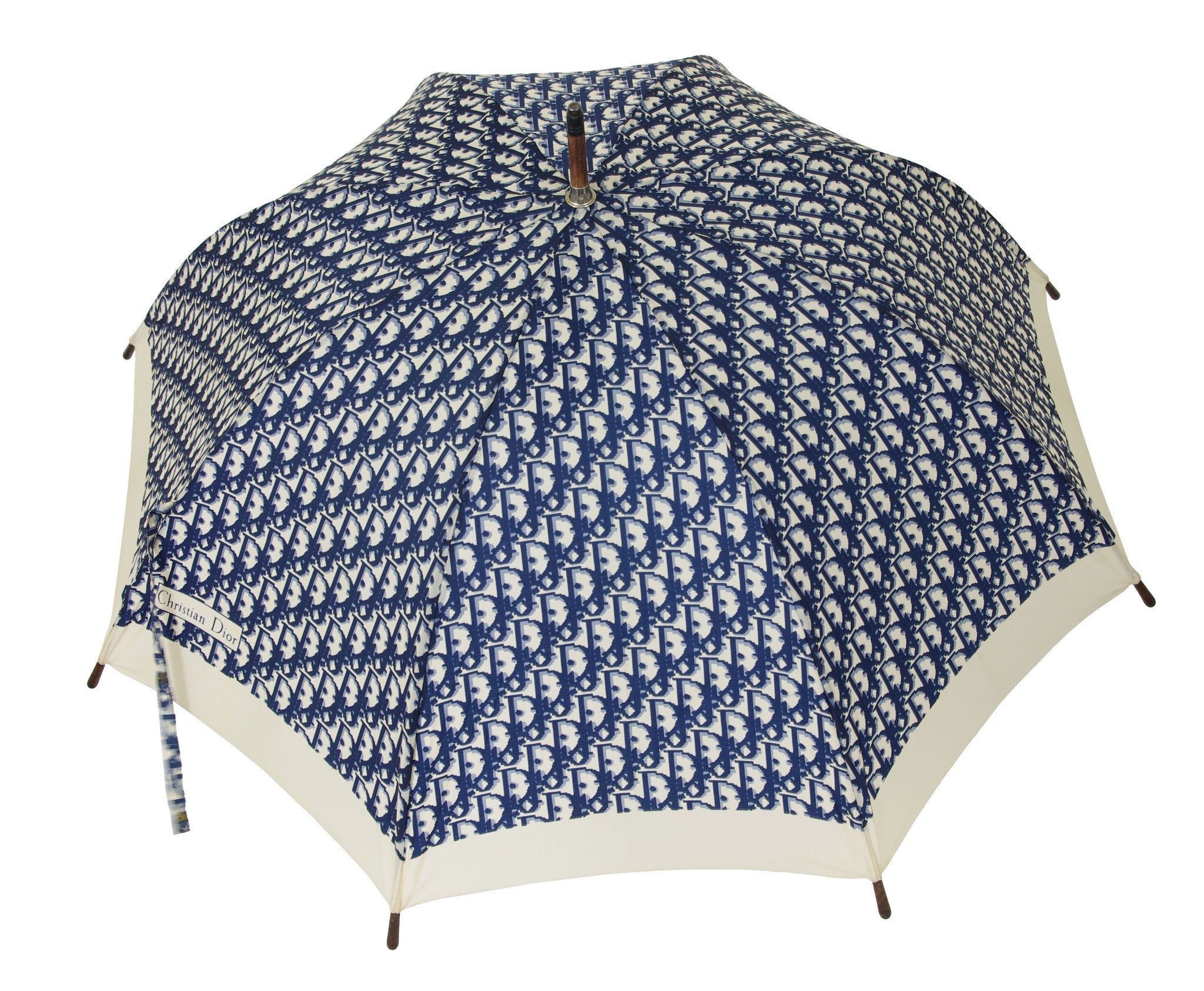 c.1979 Gia Carangi Ad Campaign Navy Monogram Umbrella