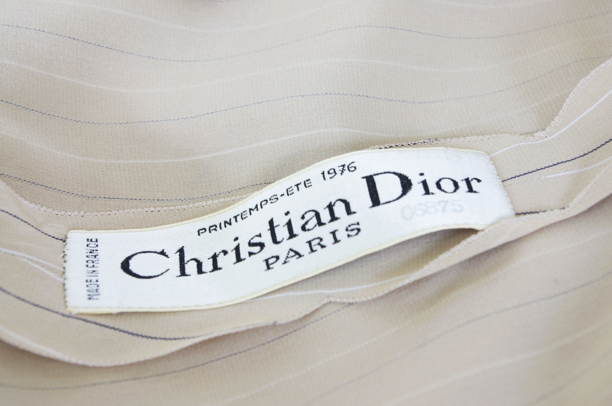 1976 S/S Haute Couture Beige Silk Blouse