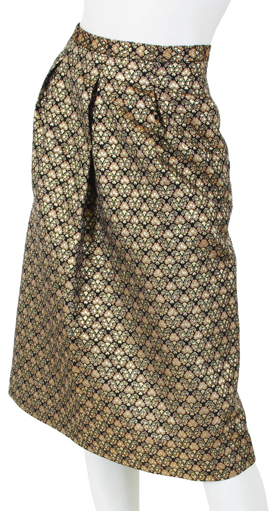 1960s Floral Metallic Brocade Evening Skirt