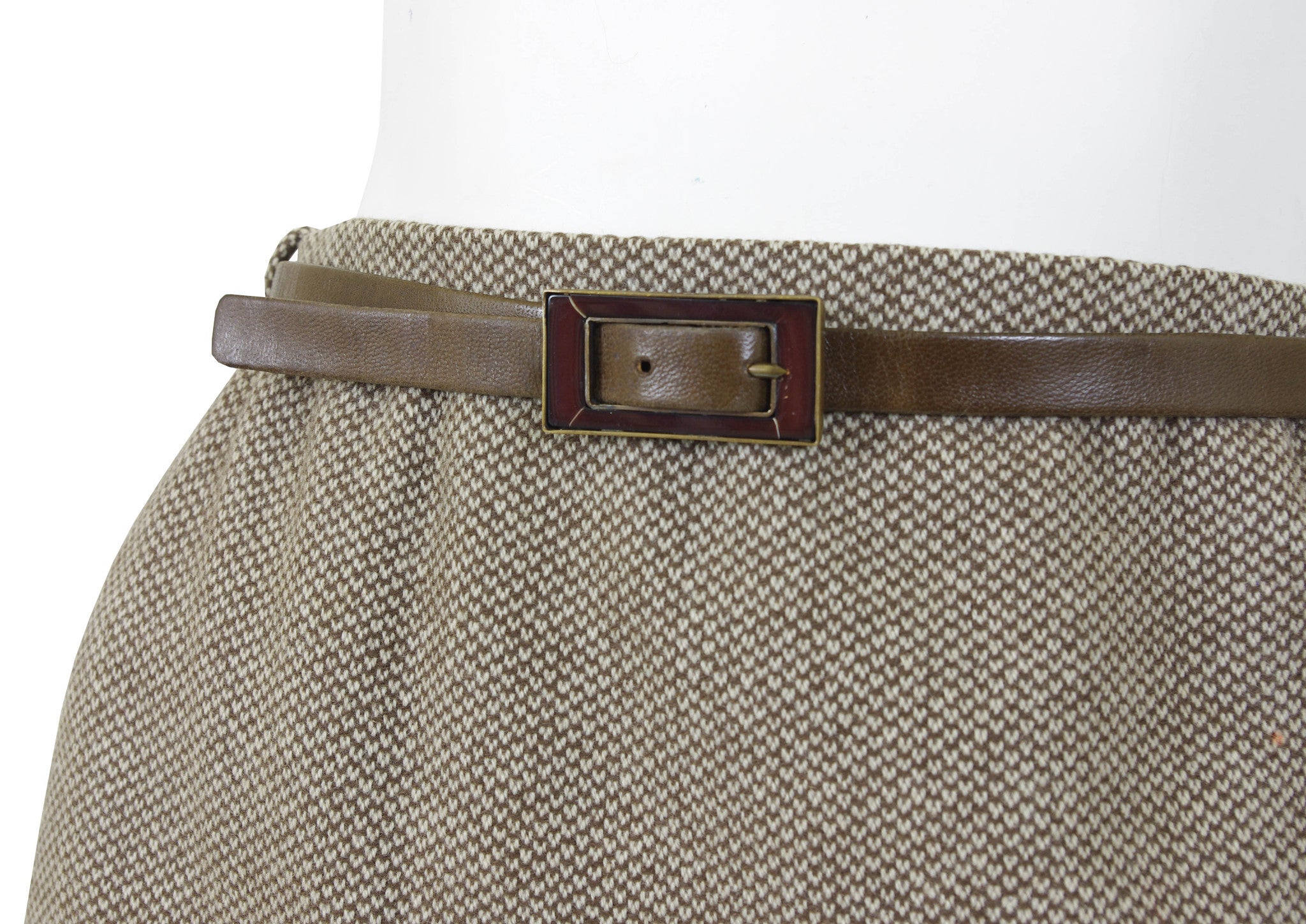 1975 F/W Haute Couture Brown Wool Skirt Suit