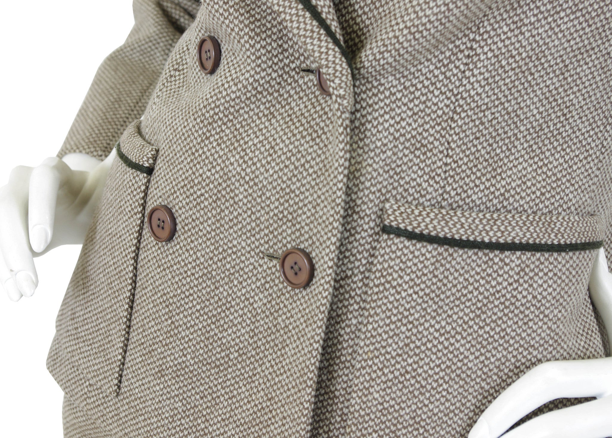 1975 F/W Haute Couture Brown Wool Skirt Suit