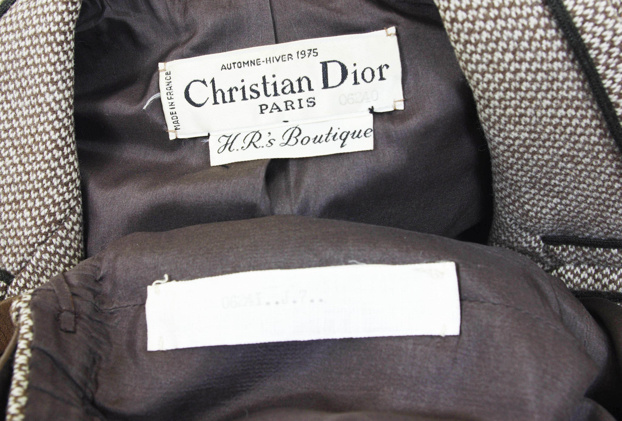 1975 F/W Haute Couture Brown Wool Skirt Suit