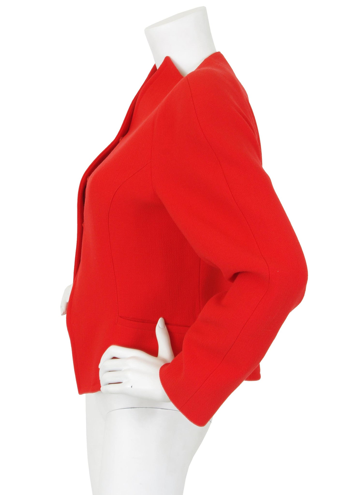 1989 F/W Runway Vibrant Orange Wool Pointed Collar Jacket