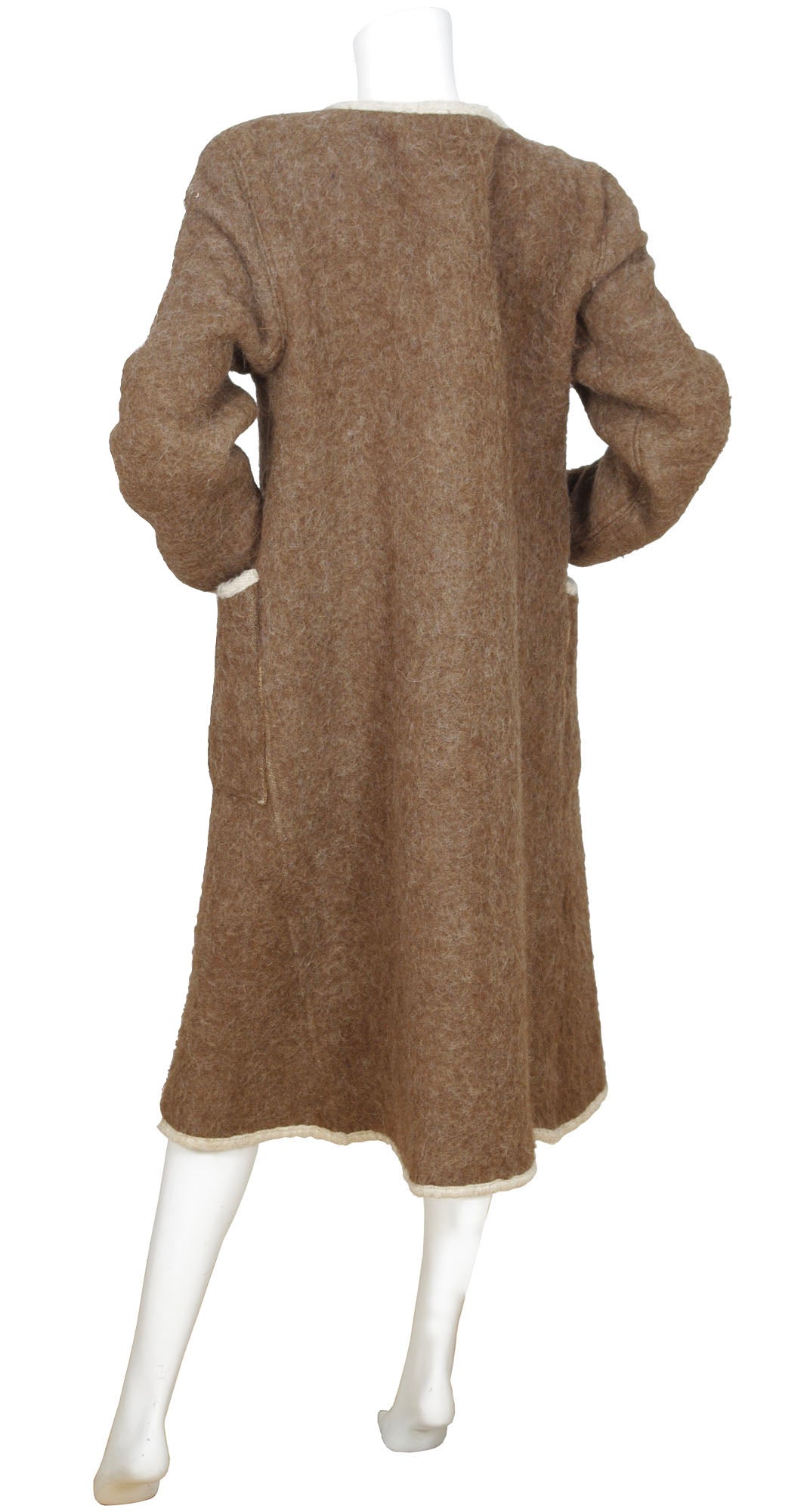 1970s Rare Brown Wool Oversized Blanket Coat