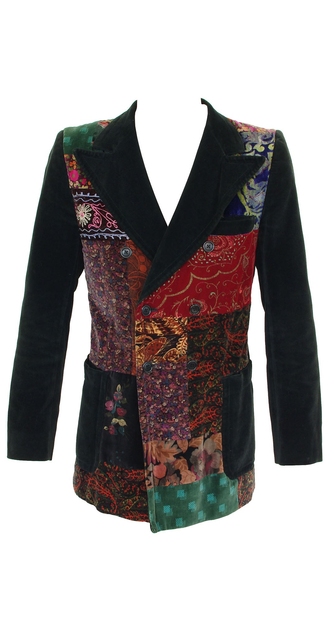 1970s Rock n' Roll Velvet Patchwork Blazer
