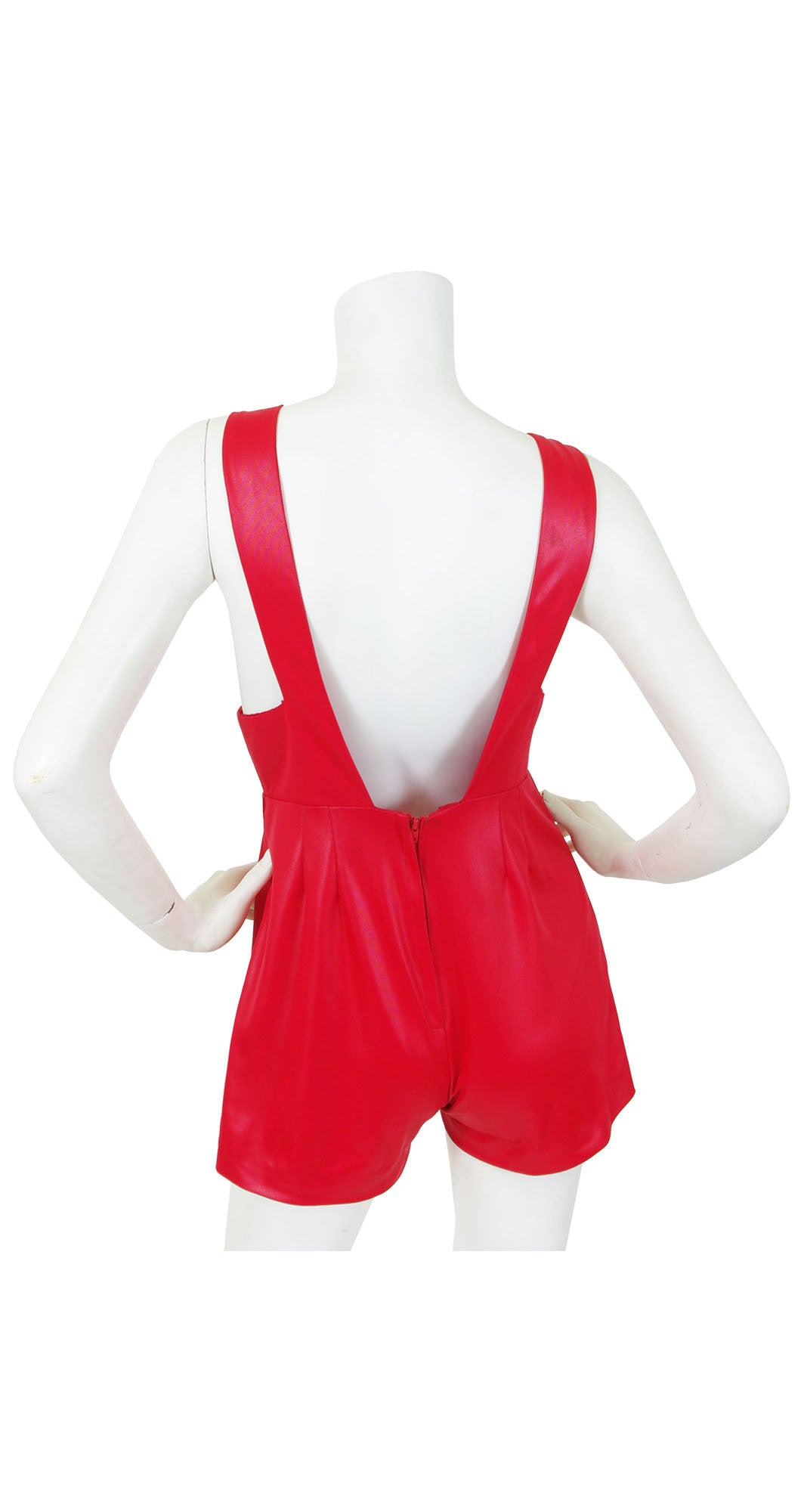 c. 1970 Red Heart Applique Wet Look Romper