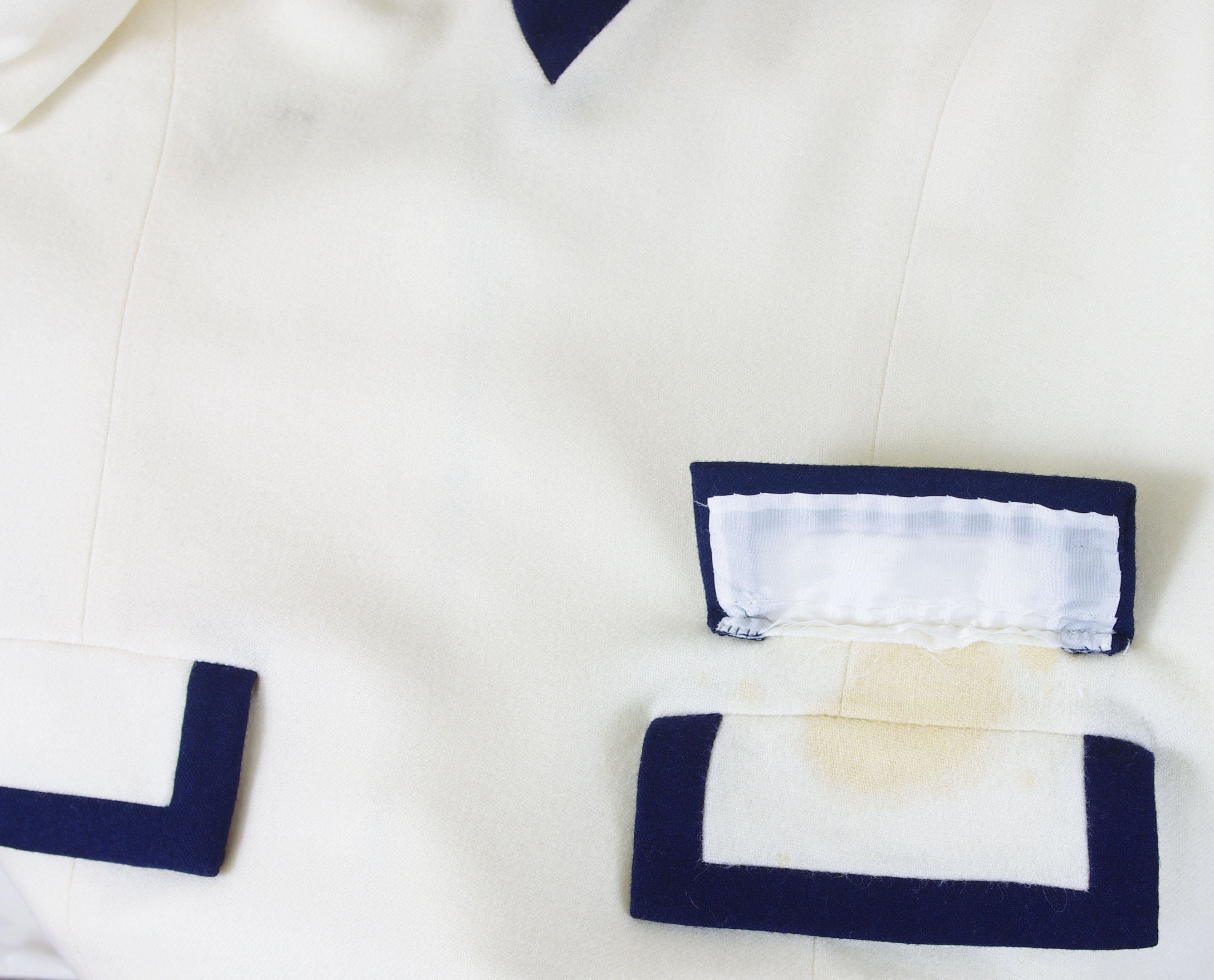 c. 1968 Mod Cream Wool Top and Pleated Skirt Set