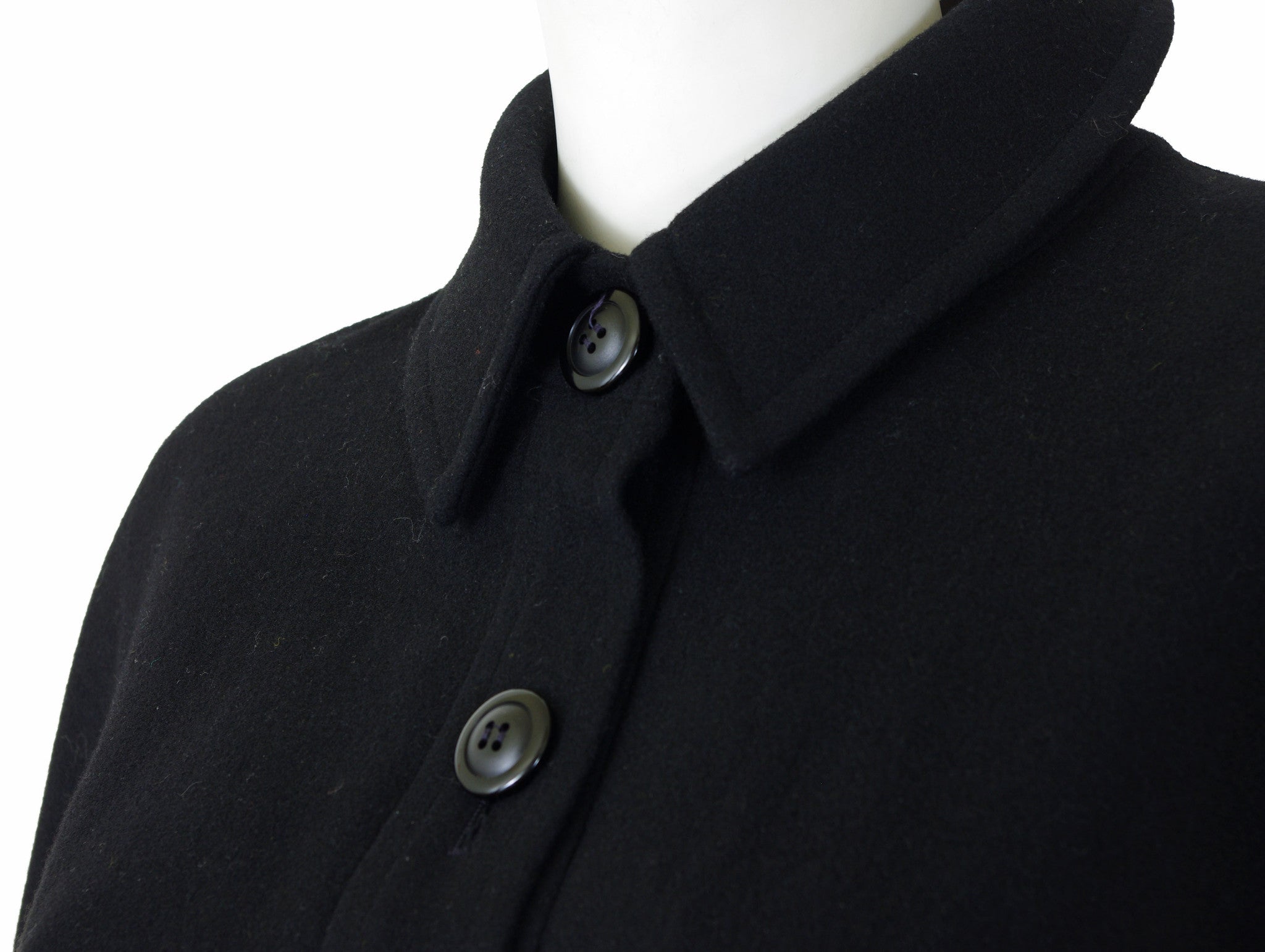 1970's Deadstock Black Wool Cape