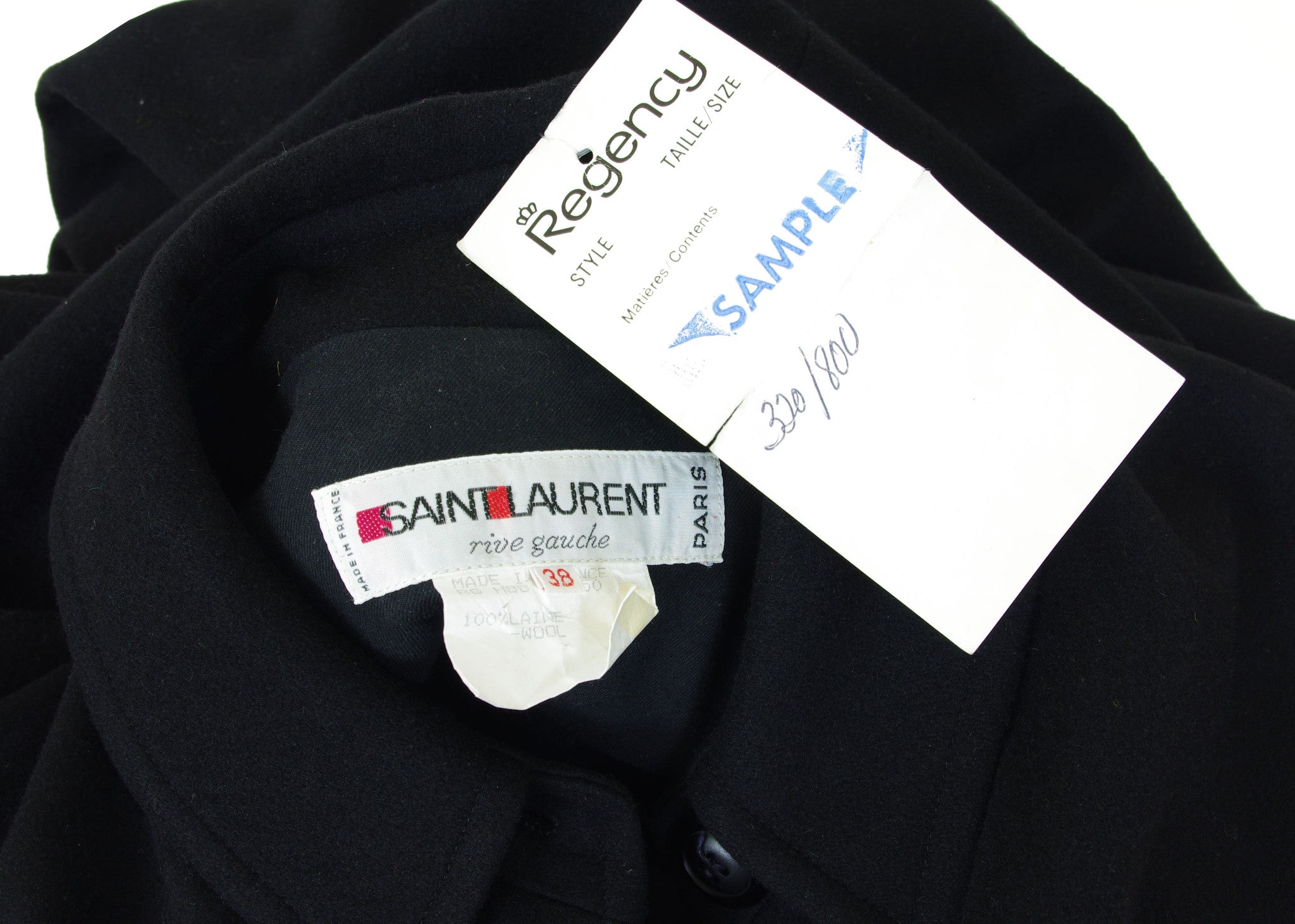 1970's Deadstock Black Wool Cape