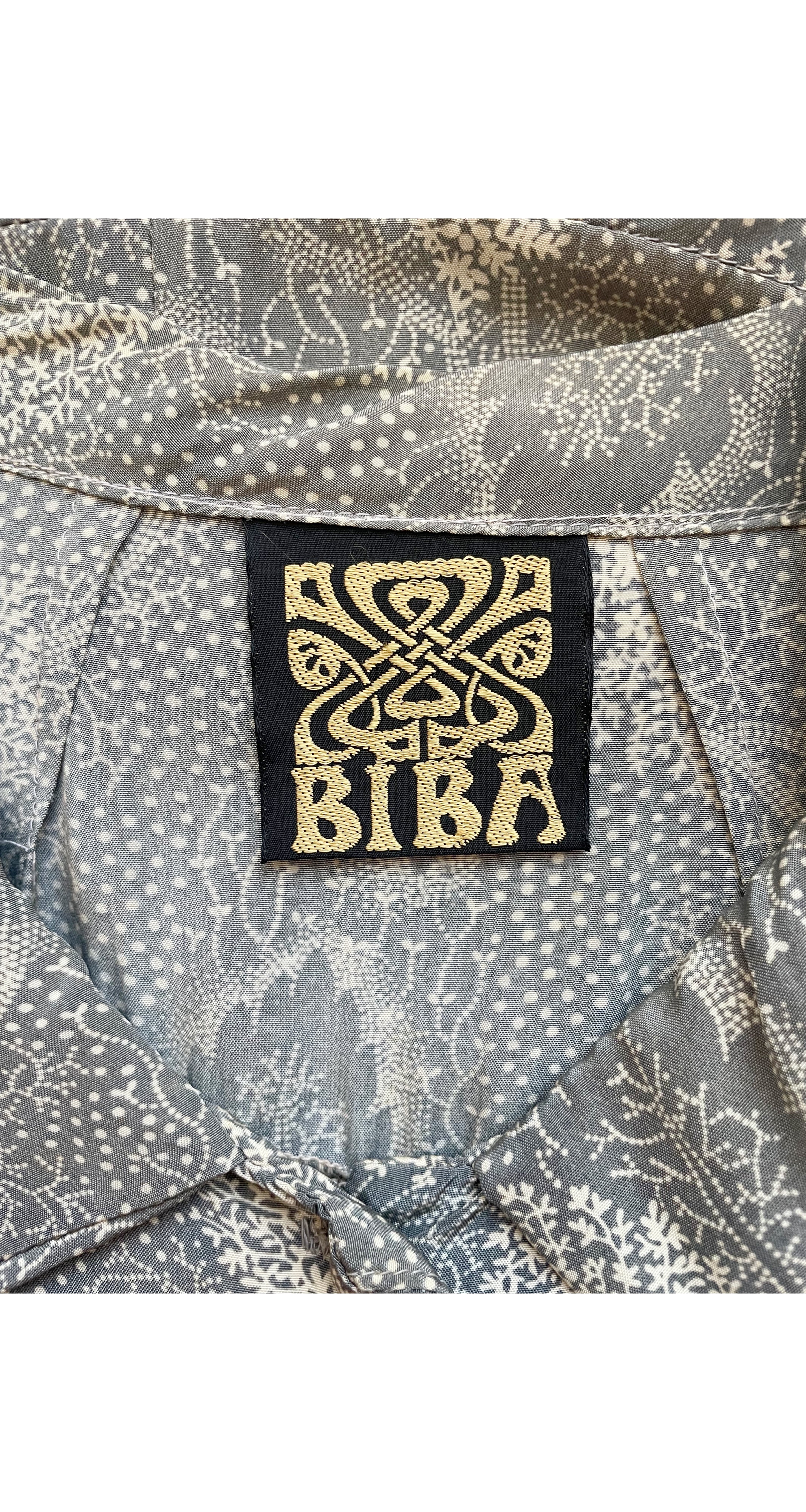 1971 Documented Leaf Print Peplum Blouse