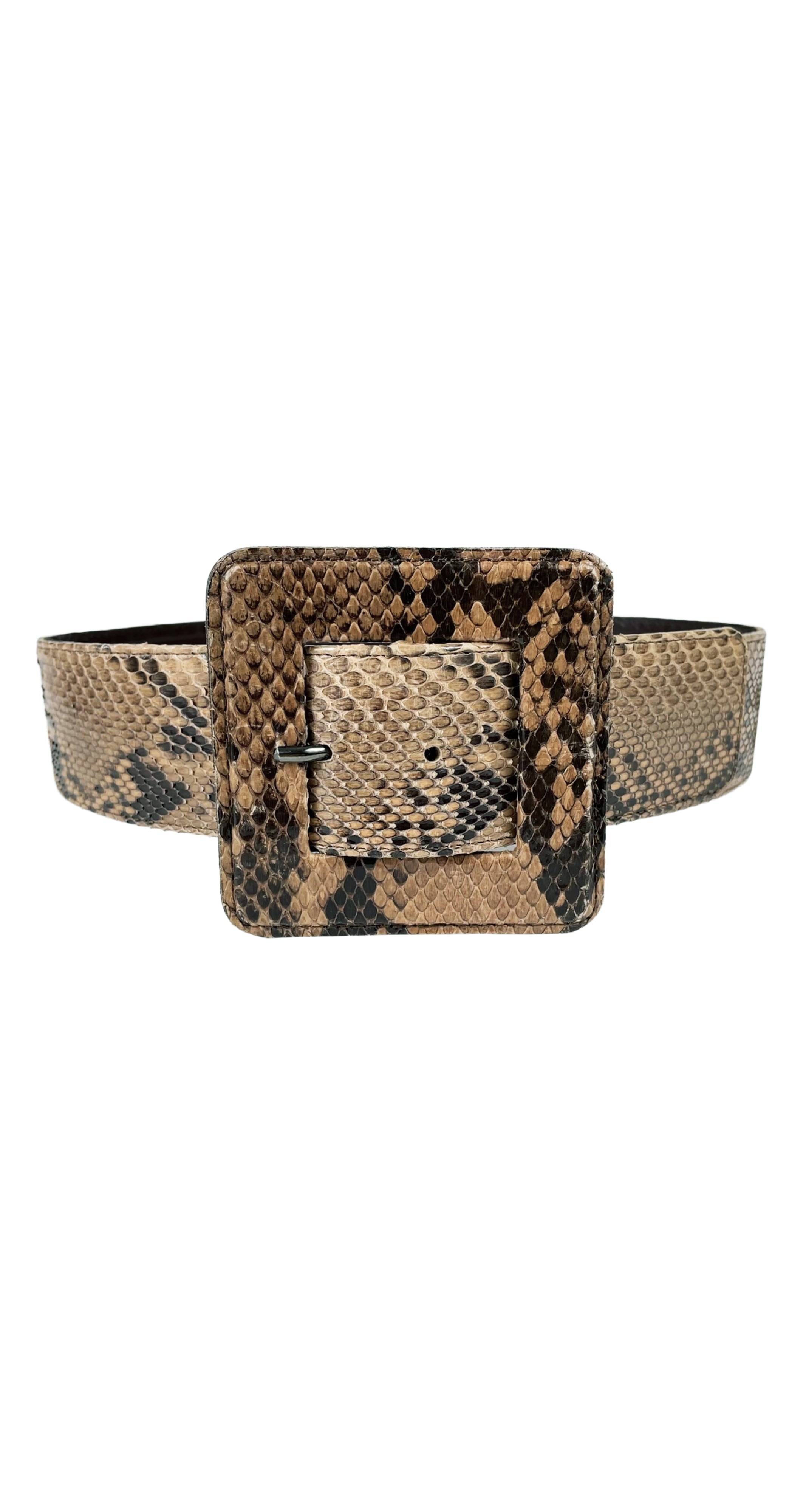 1980s Python Skin Wide Waist Belt