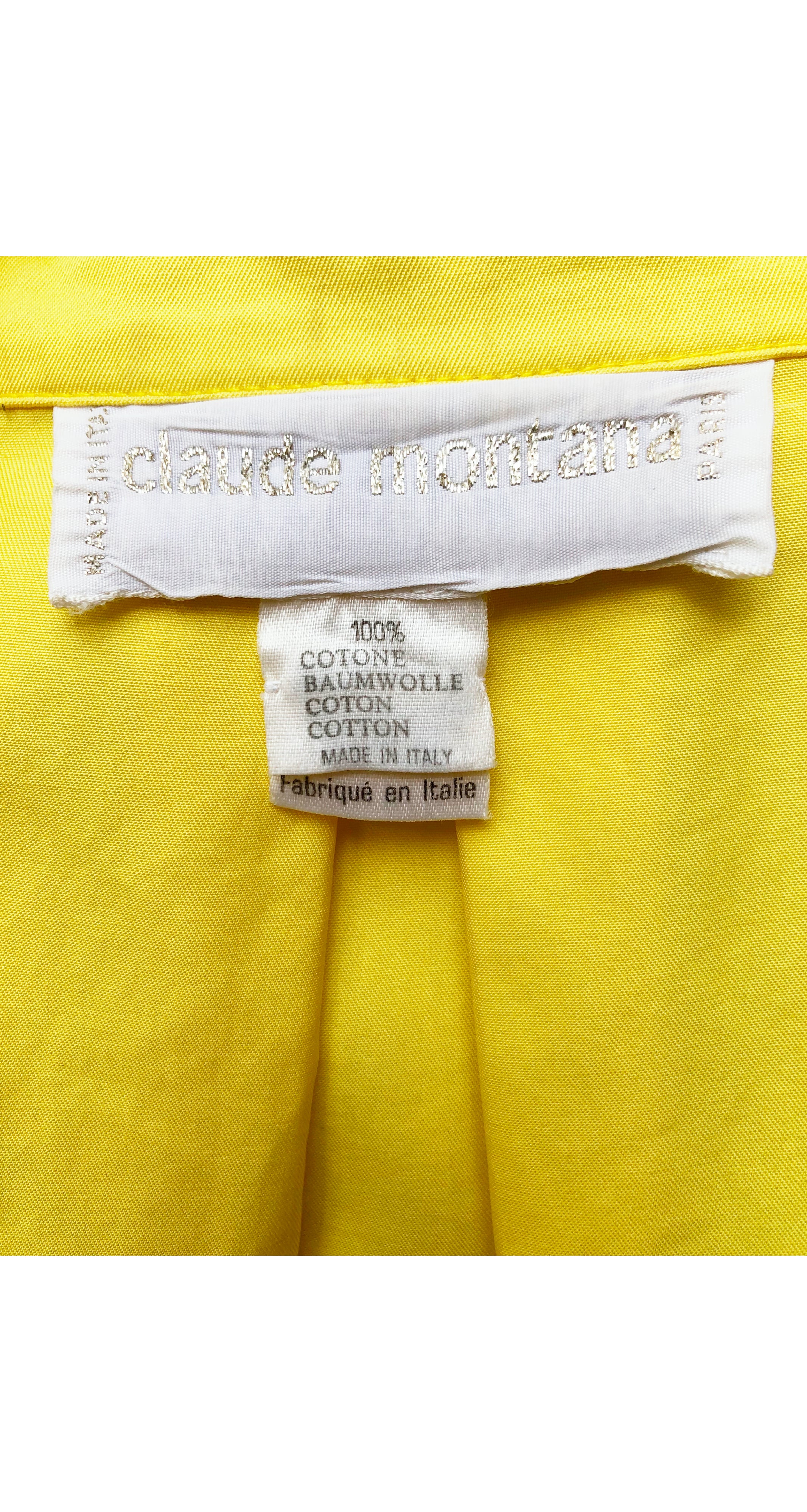 1985 S/S Yellow Cotton Collared Light Jacket