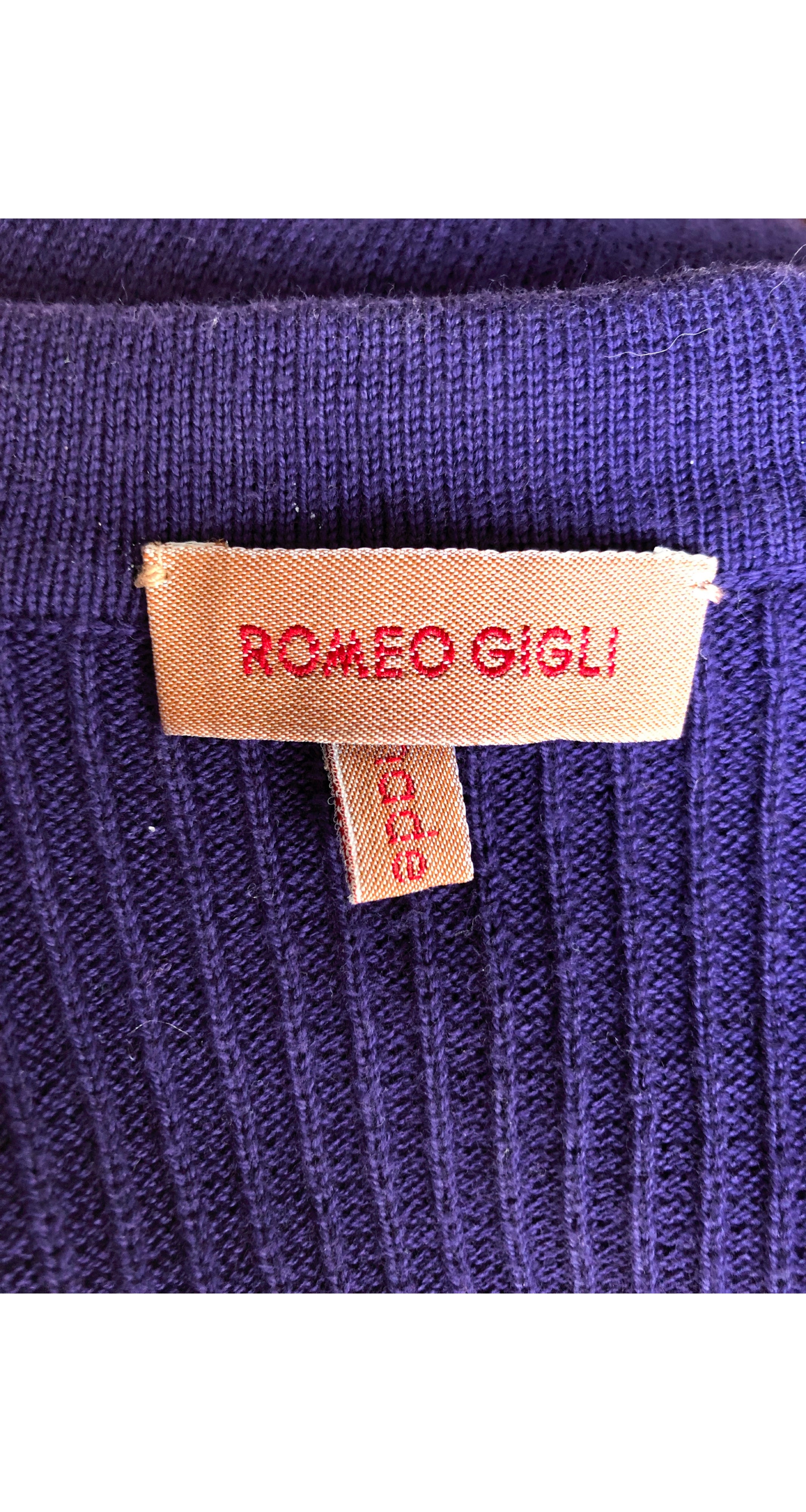 1989-90 F/W Purple Cotton Knit Cropped Vest