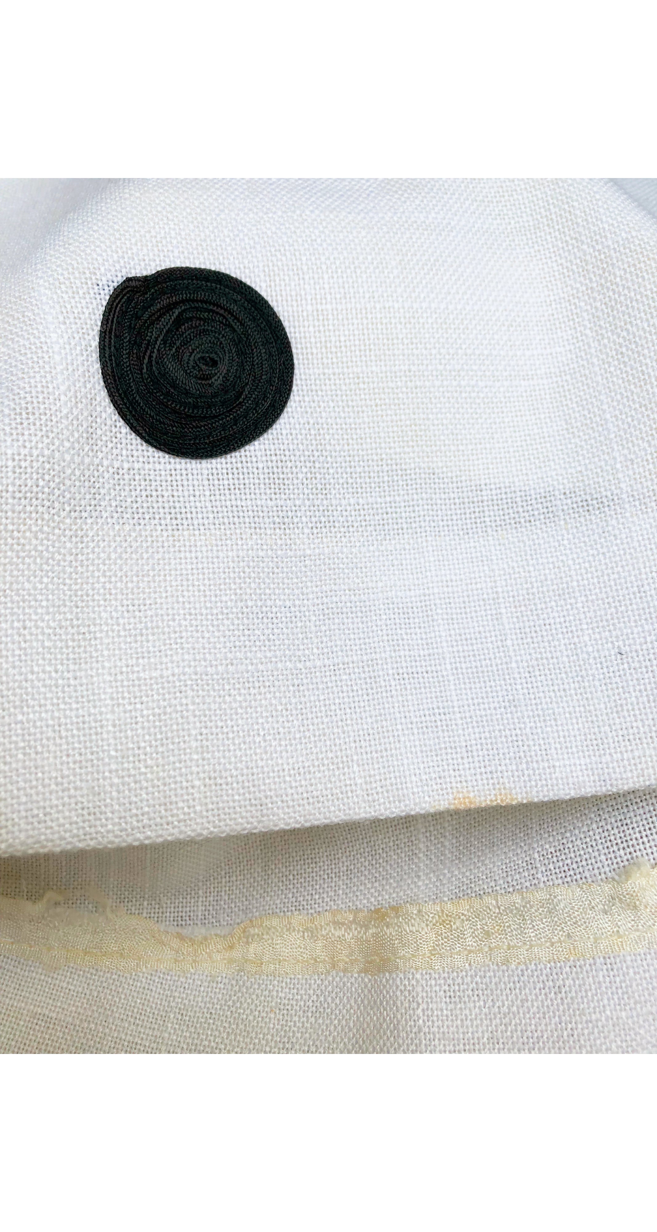 1970s Black & White Cut-Out Back Maxi Dress