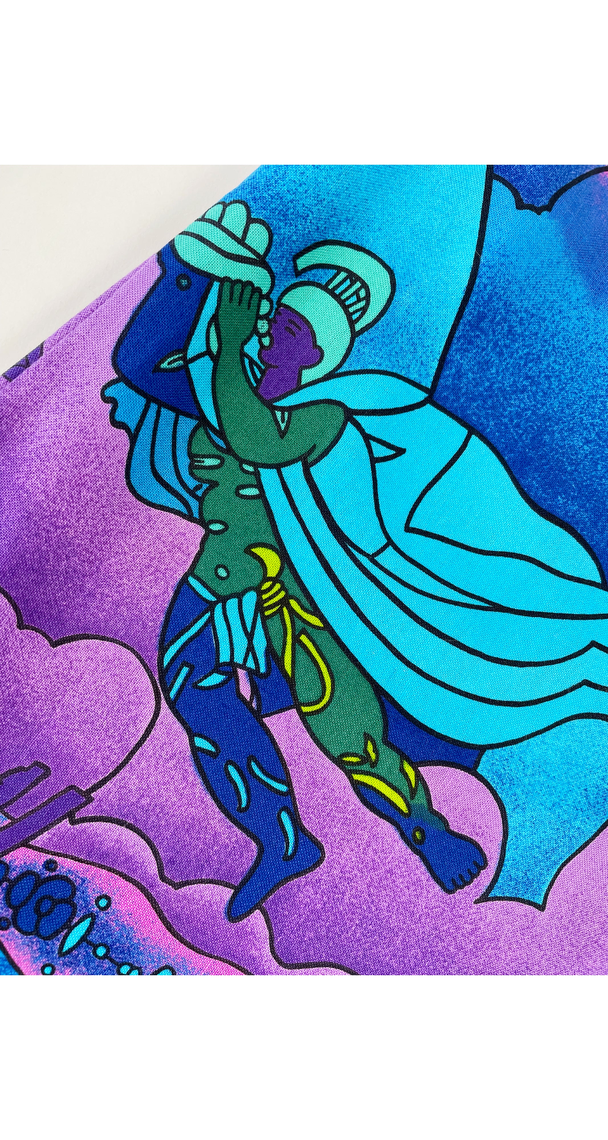 1970s Kids' Celestial Dreamscape Cotton Sundress