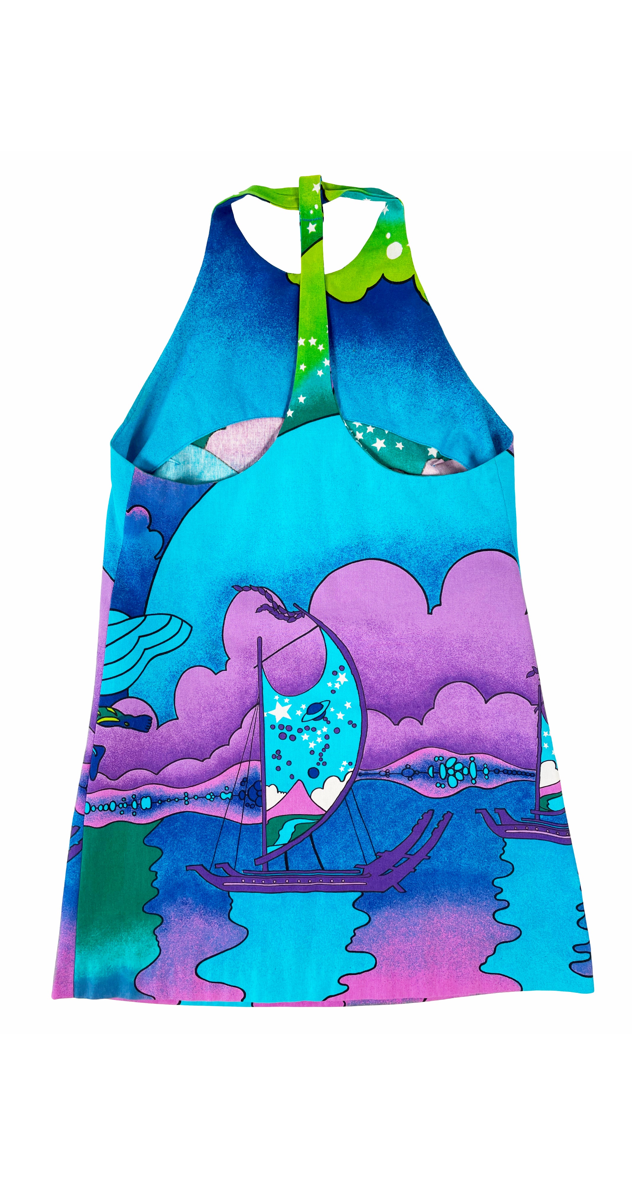 1970s Kids' Celestial Dreamscape Cotton Sundress