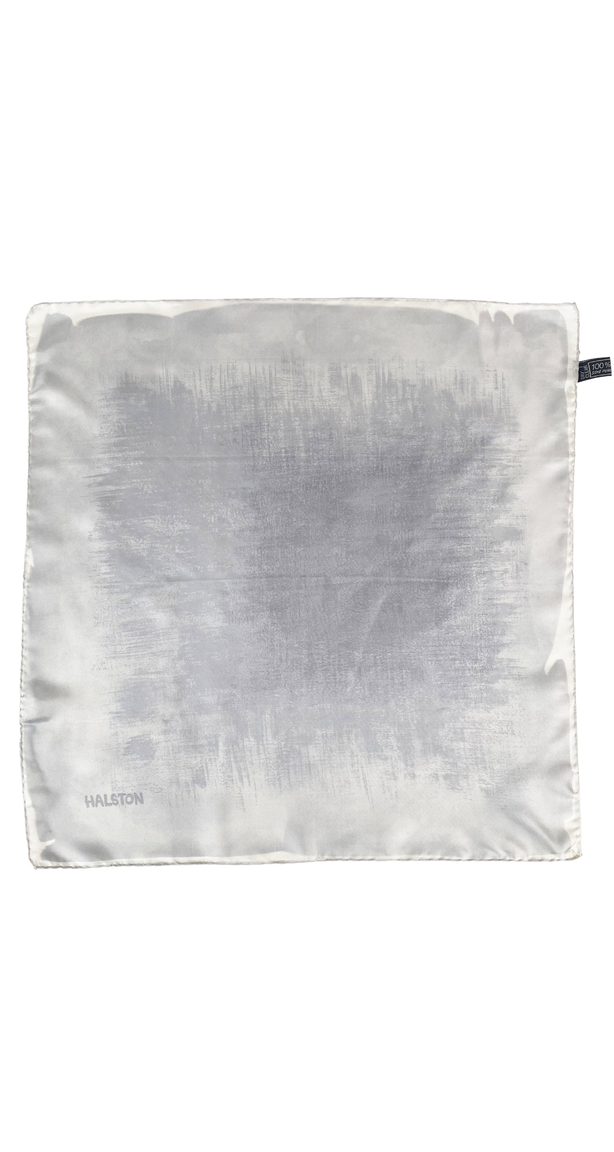 1970s Gray Gradient Silk Twill Scarf