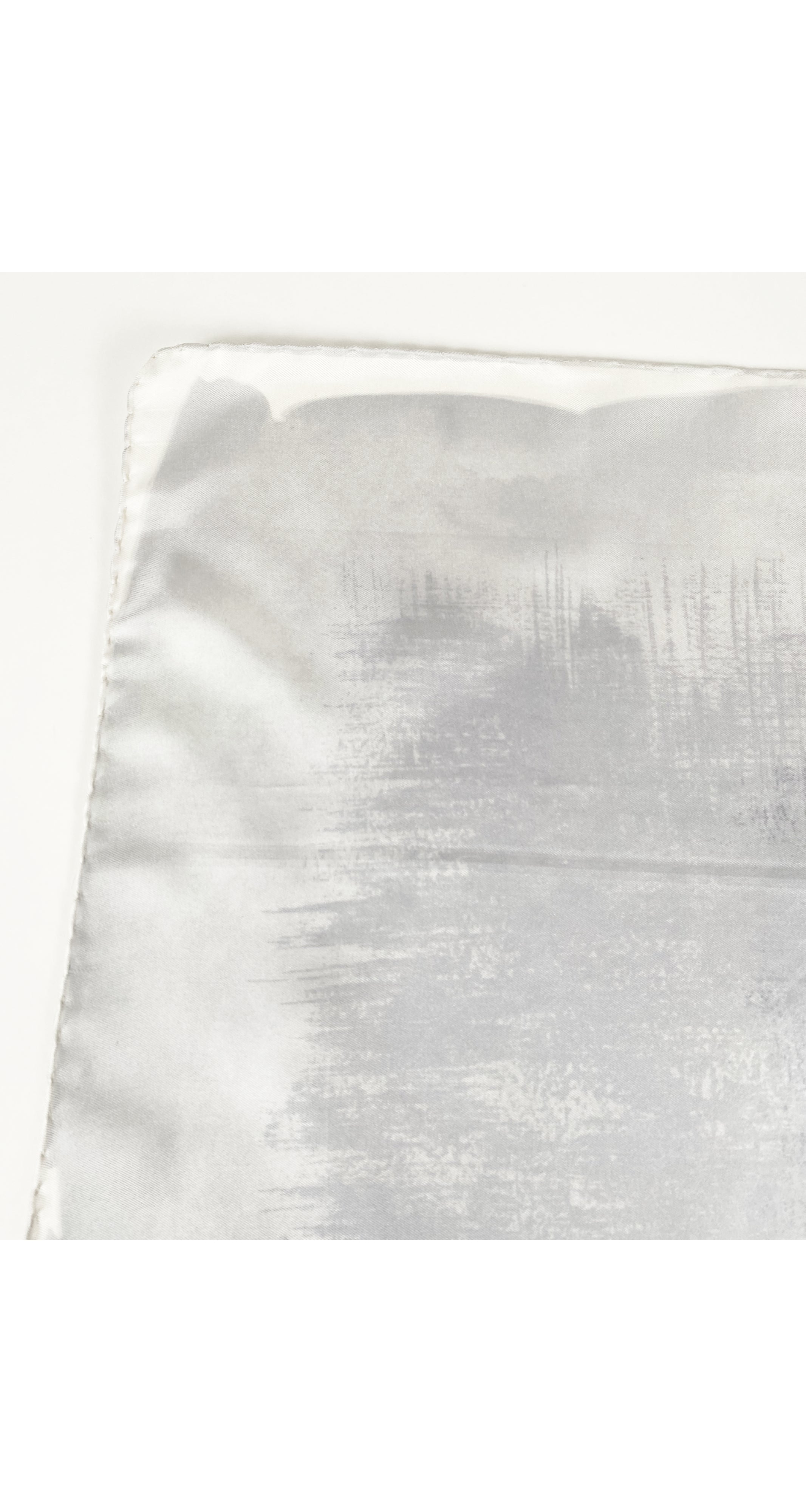 1970s Gray Gradient Silk Twill Scarf