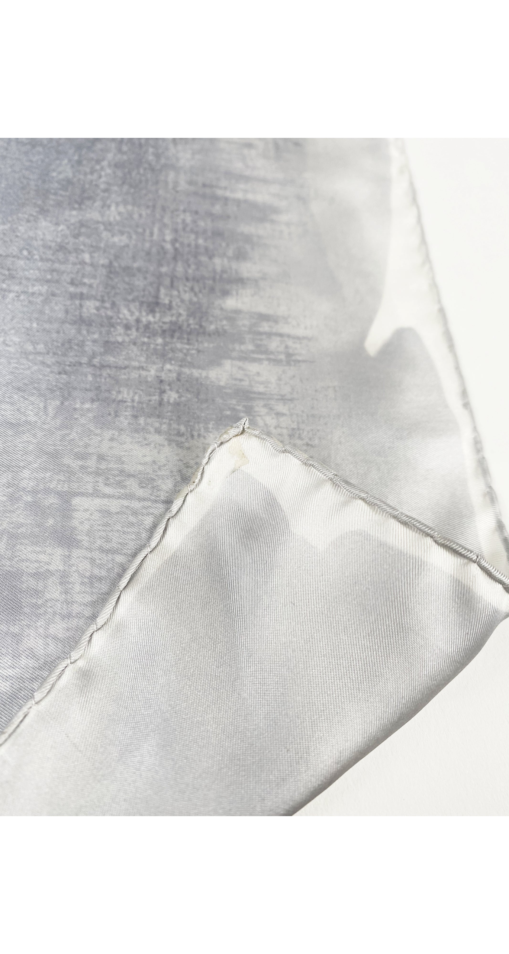 1970s Gray Gradient Silk Twill Scarf