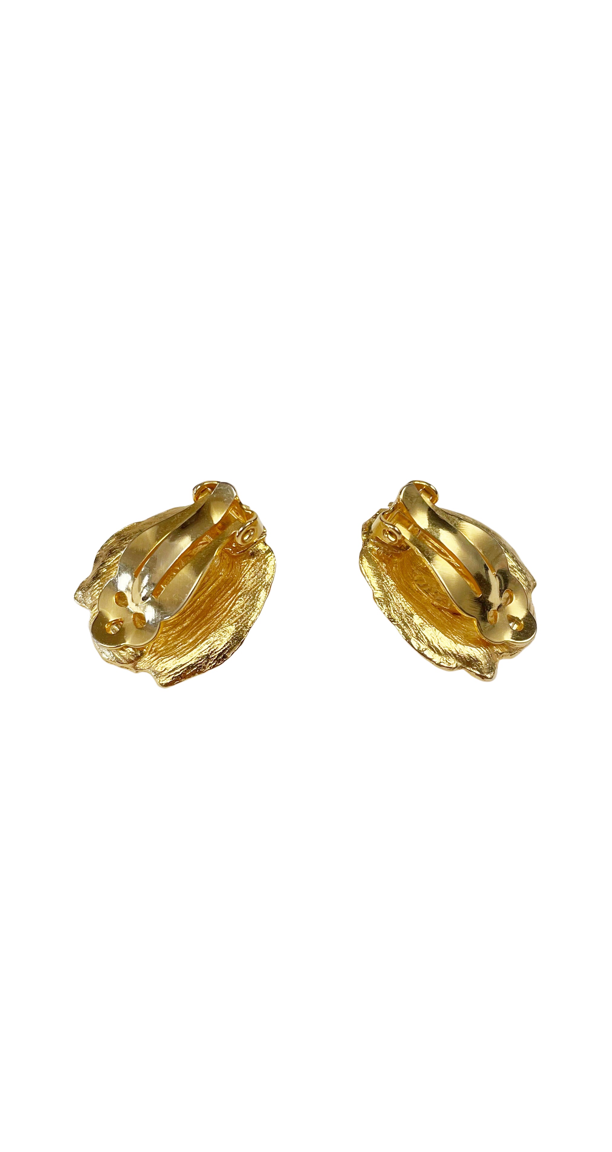 1980s Lion Head Figural Gold-Tone Clip-On Earrings
