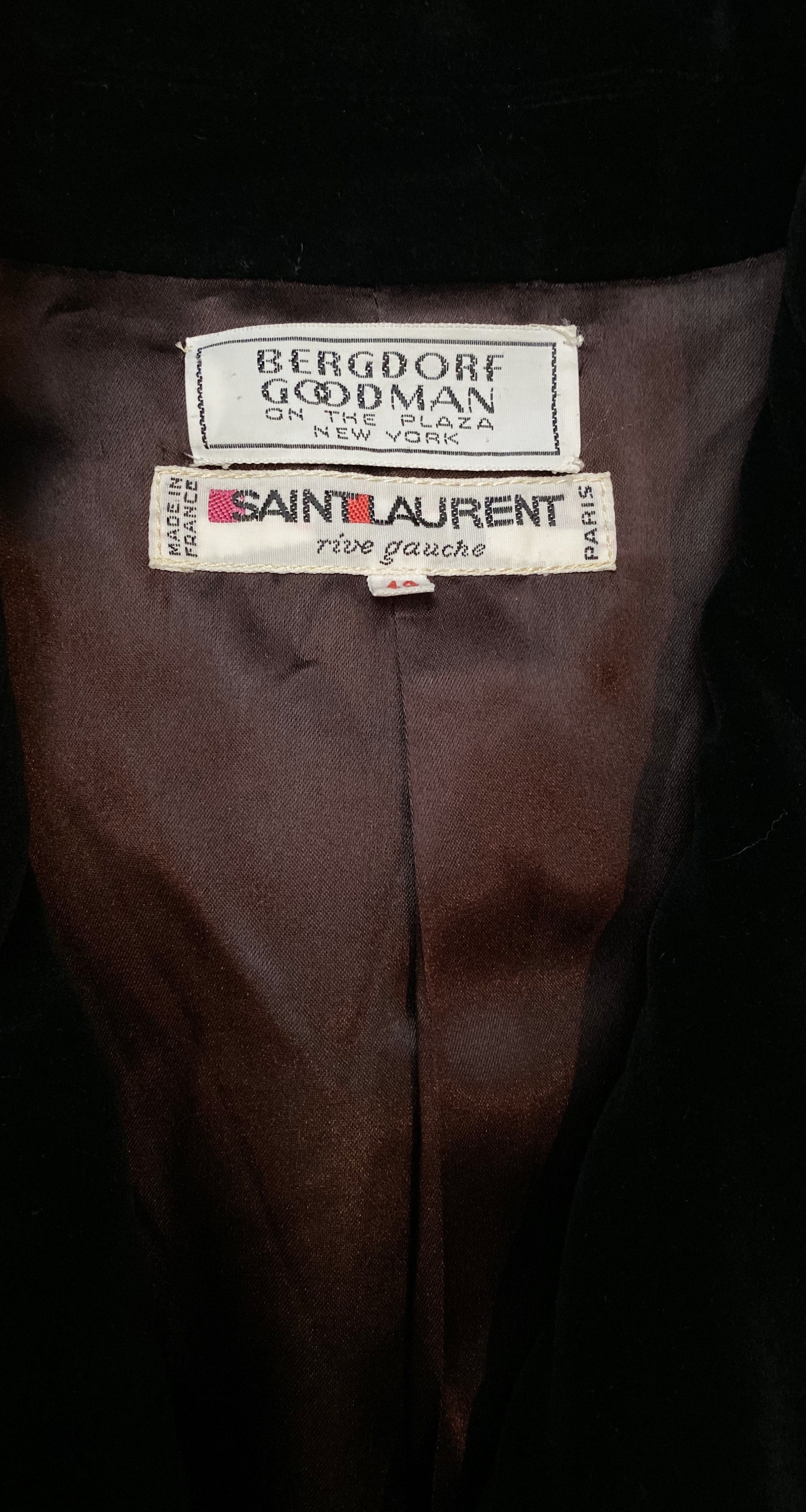 1984-85 F/W Green & Black Plaid Wool Velvet Collar Jacket