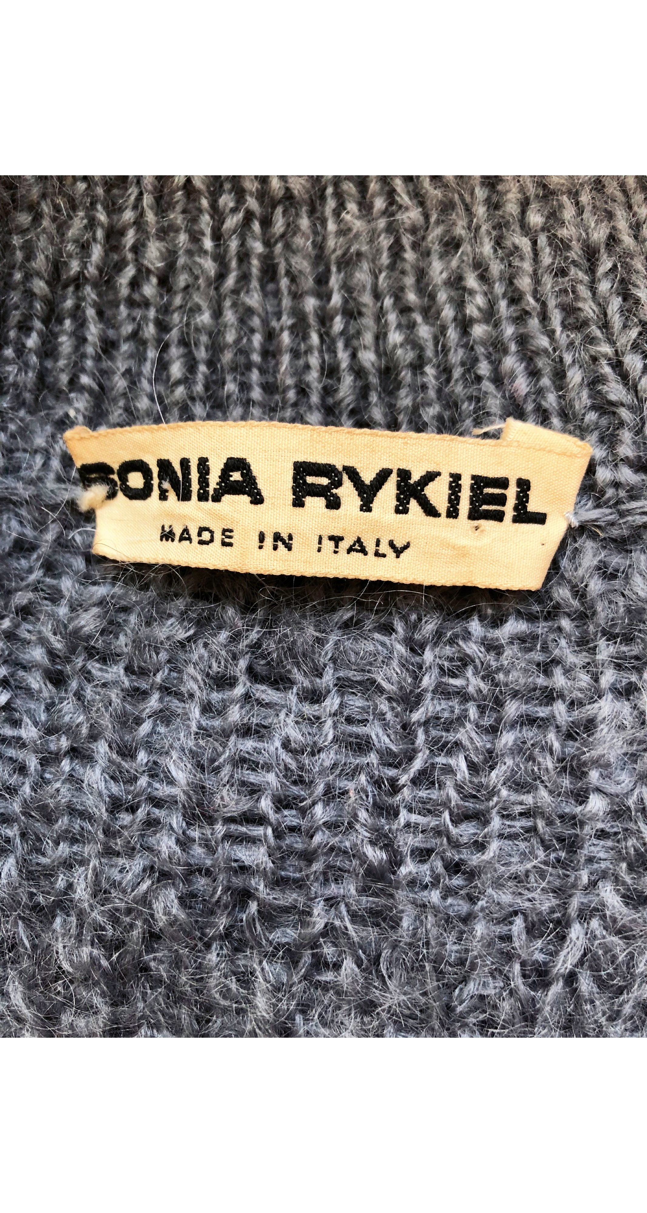 1970s Gray Mohair Tie-Neck Cardigan