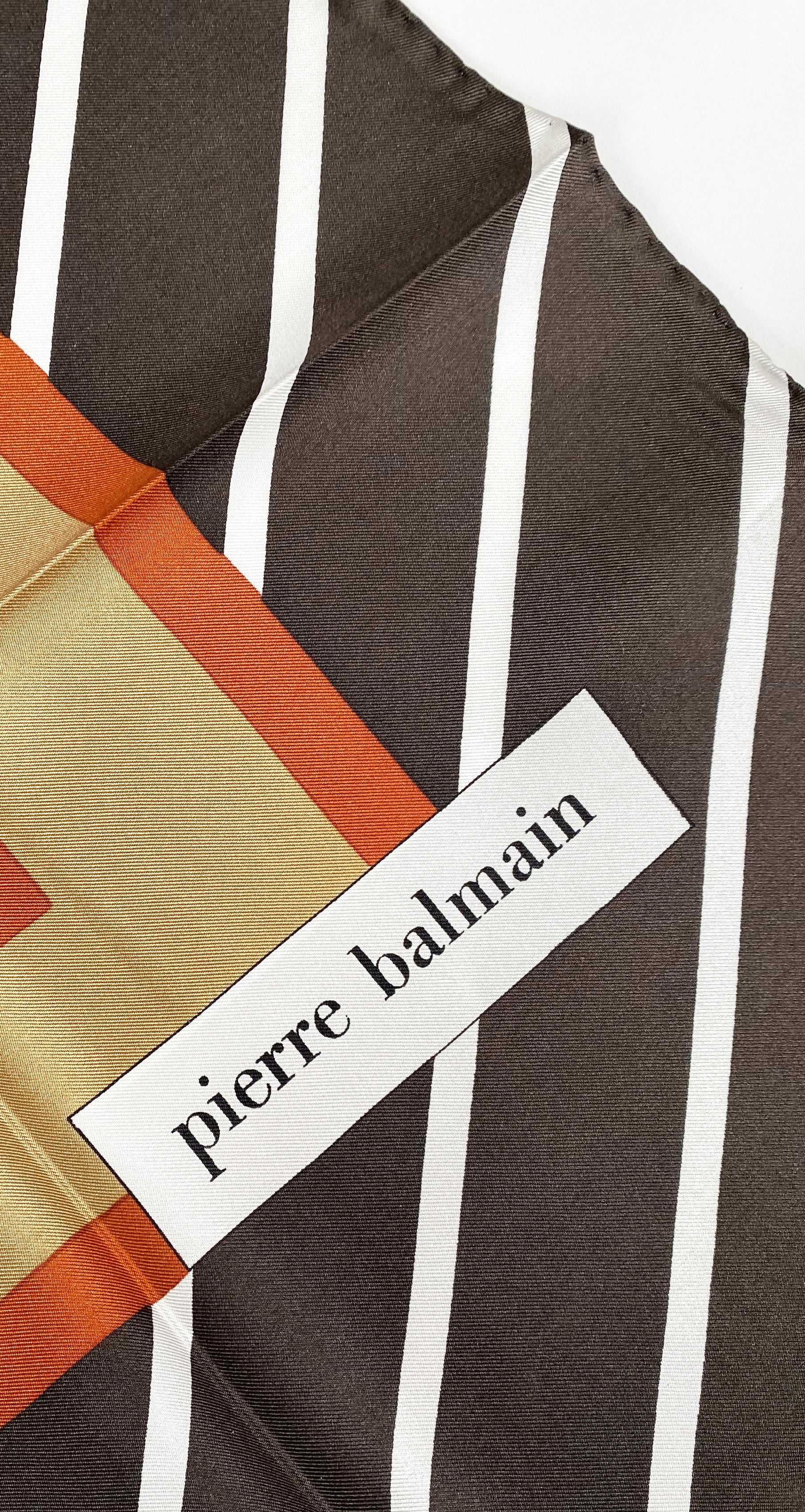 1970s NIB Brown & Orange Silk Twill Scarf