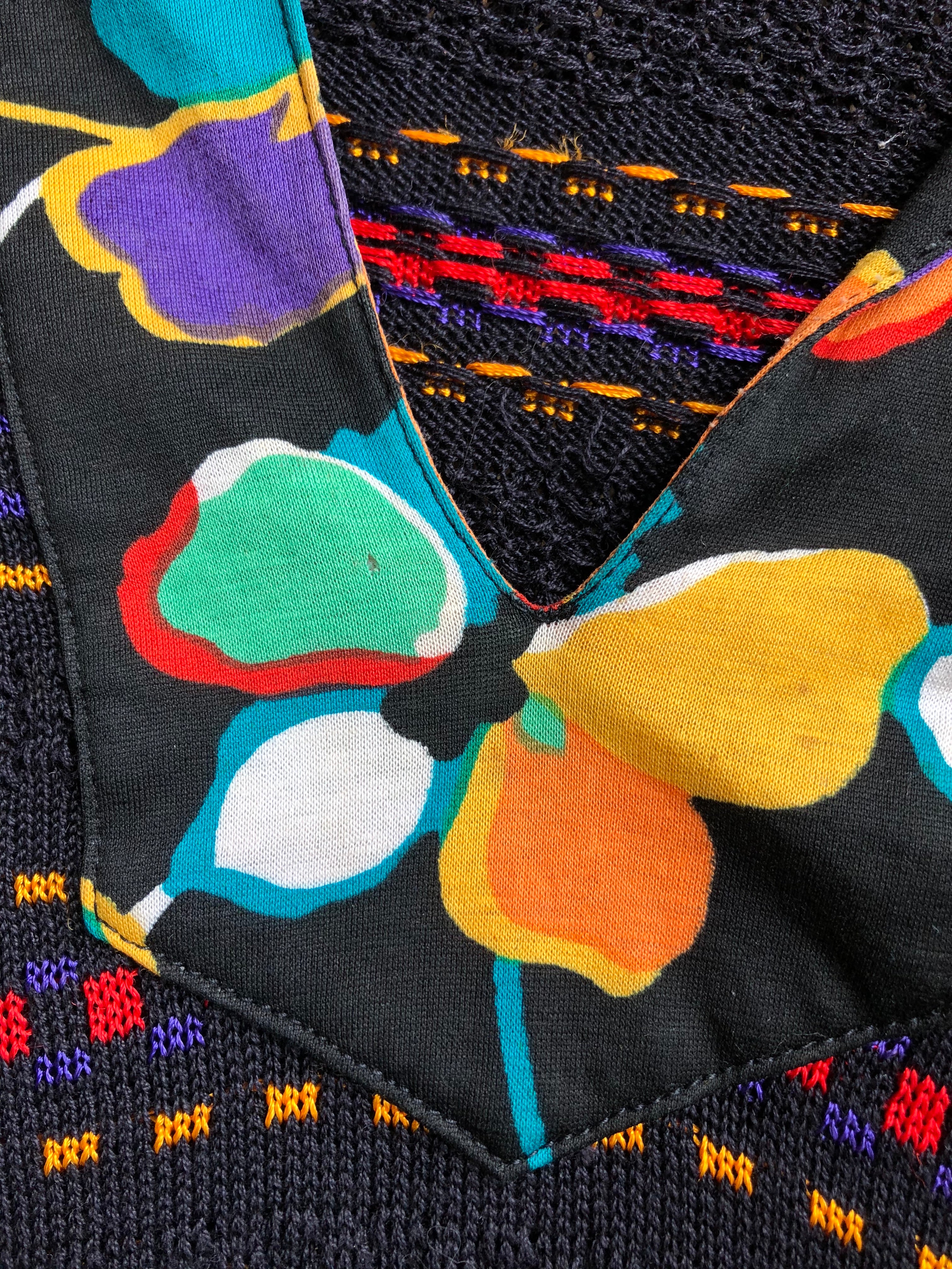 c. 1972 Knit and Floral Jersey Two-Piece Skirt Set