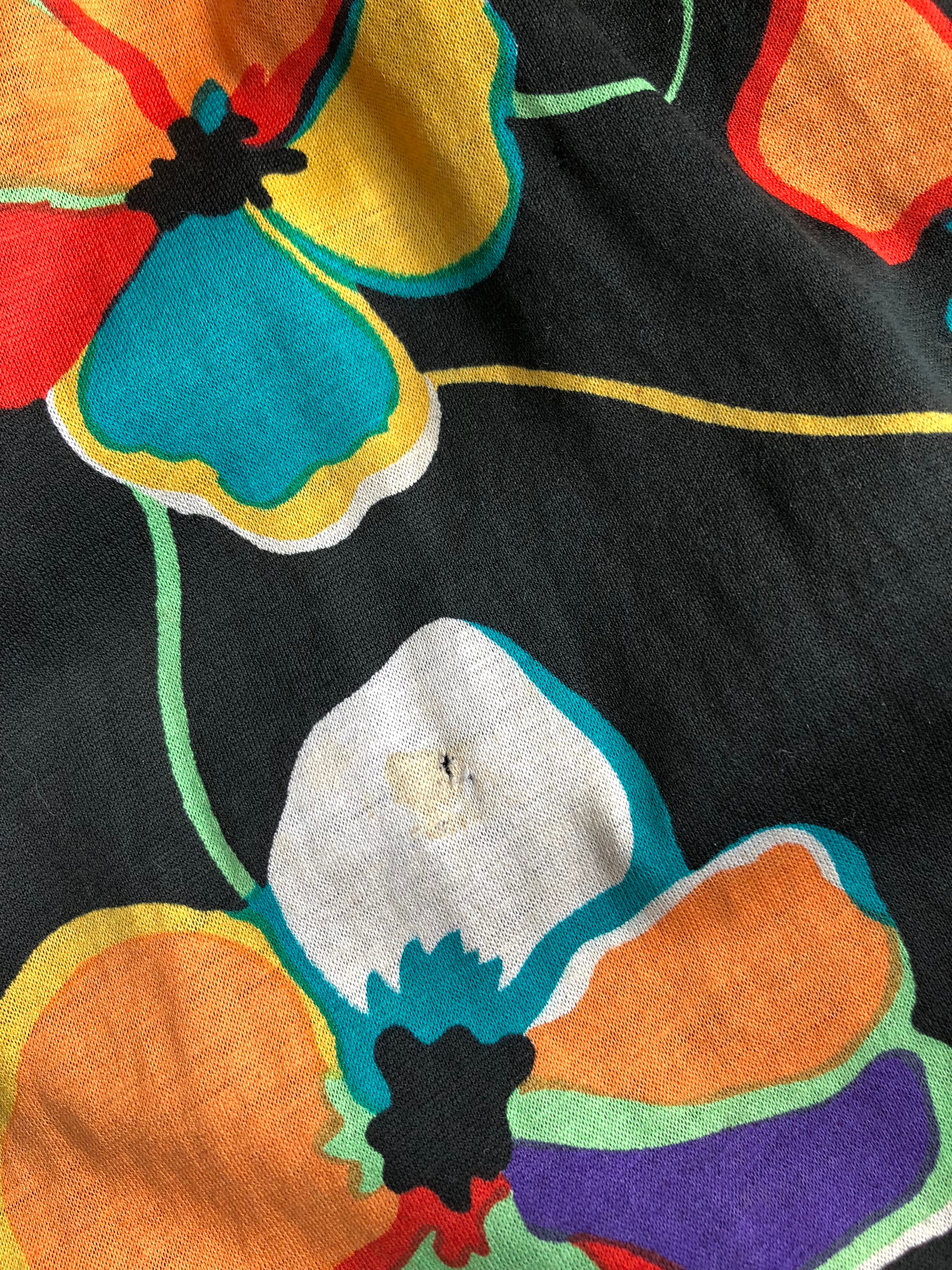 c. 1972 Knit and Floral Jersey Two-Piece Skirt Set