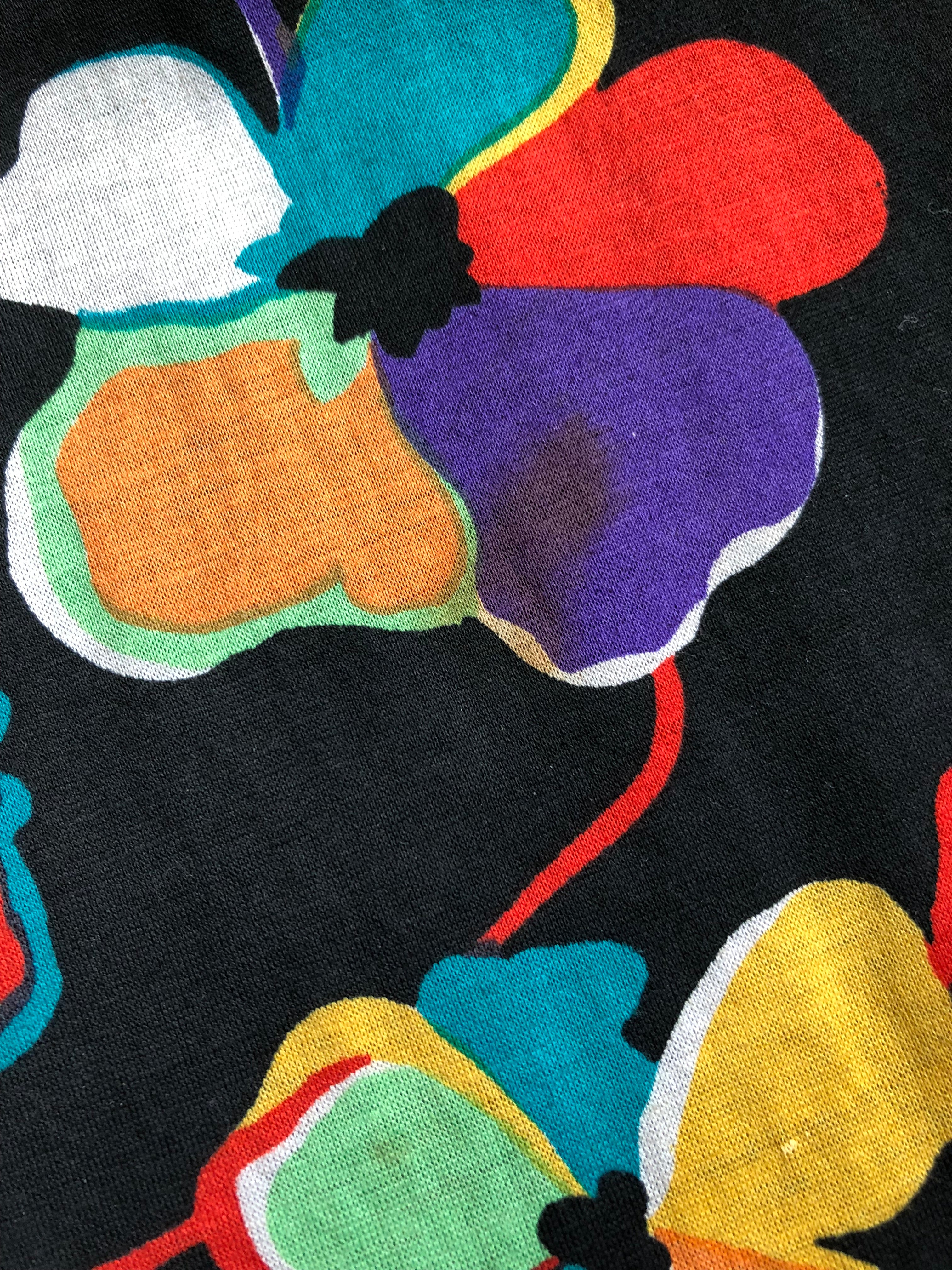 c. 1972 Knit and Floral Jersey Two-Piece Skirt Set